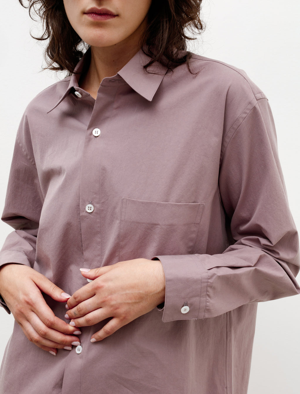 Oversized Classic Collar Shirt Mauve