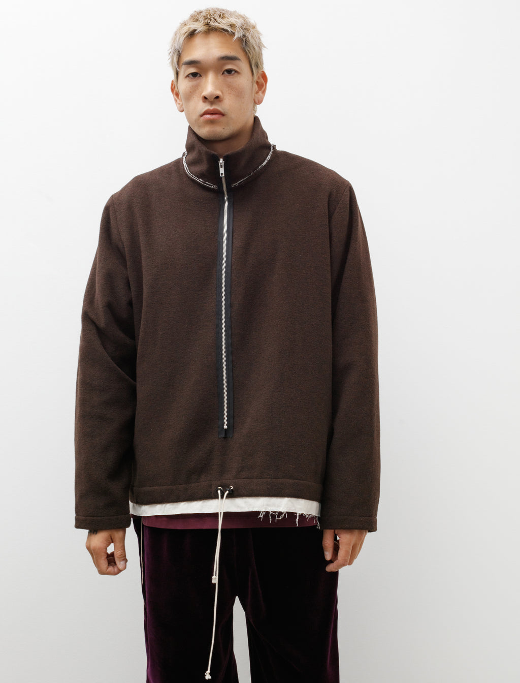 Fleece Loden Wool Anorak Brown