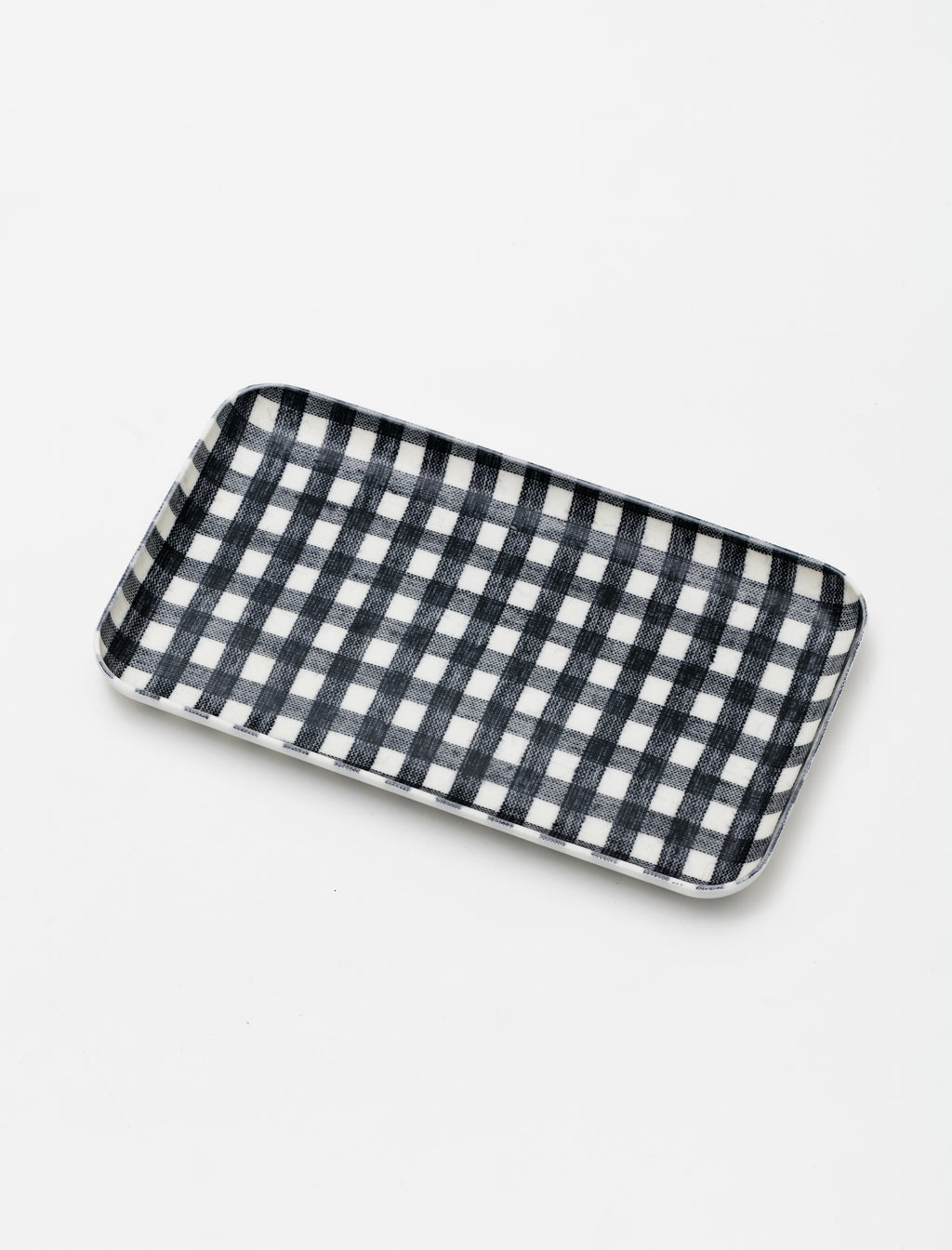 Fog Linen Linen Coating Tray (S) Navy White Check – Neighbour