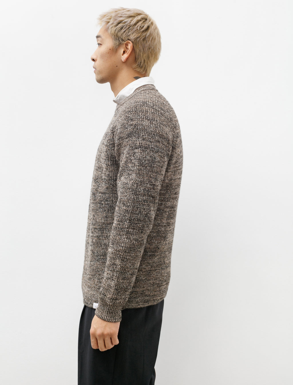 Roald Wool Cotton Rib Sweater Camel