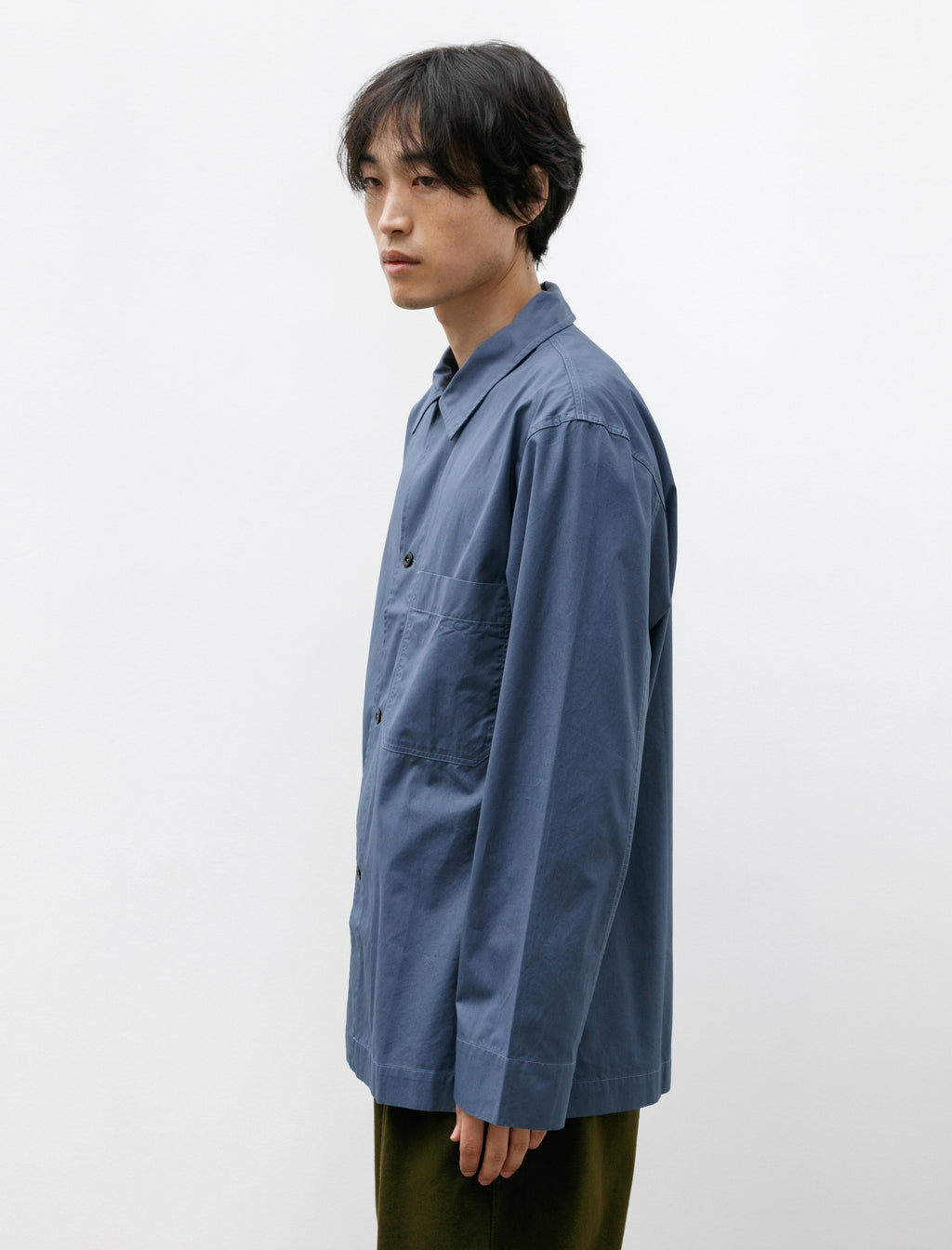 MHL PJ Shirt Compact Cotton Poplin Uniform Blue