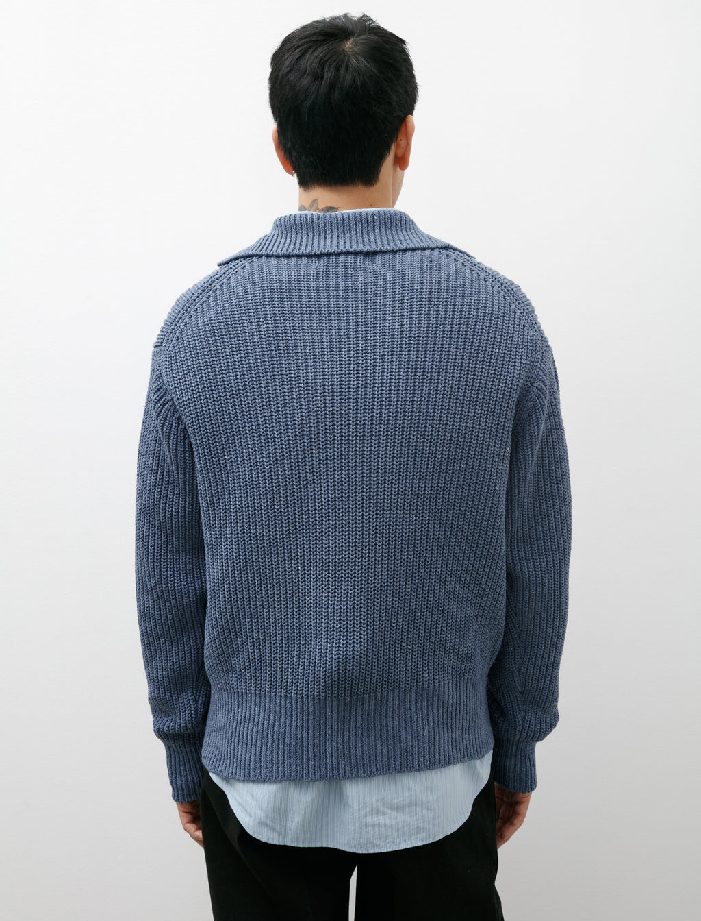 Skipper Rib Knit Sax Blue