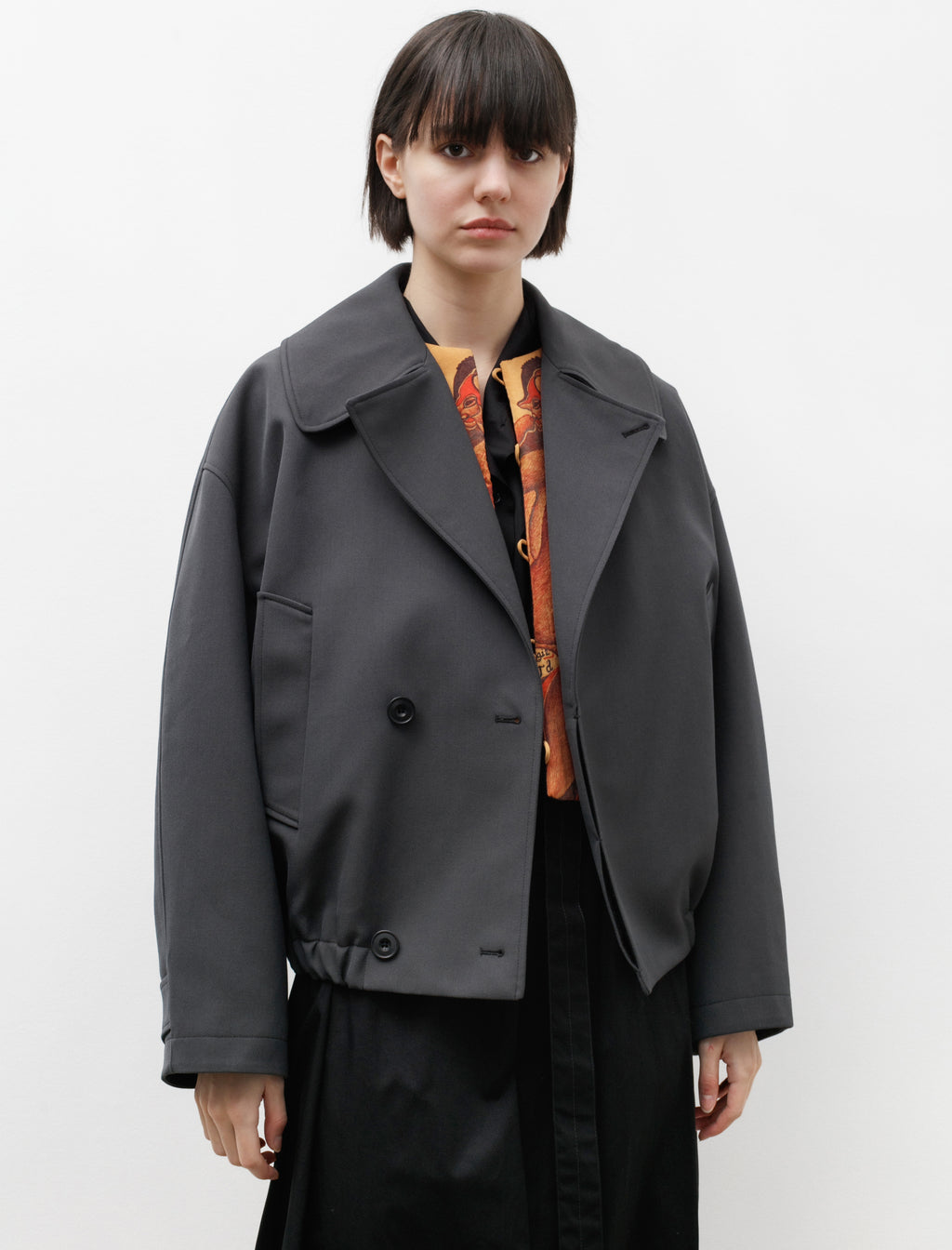 Short Trench Blouson Dark Grey