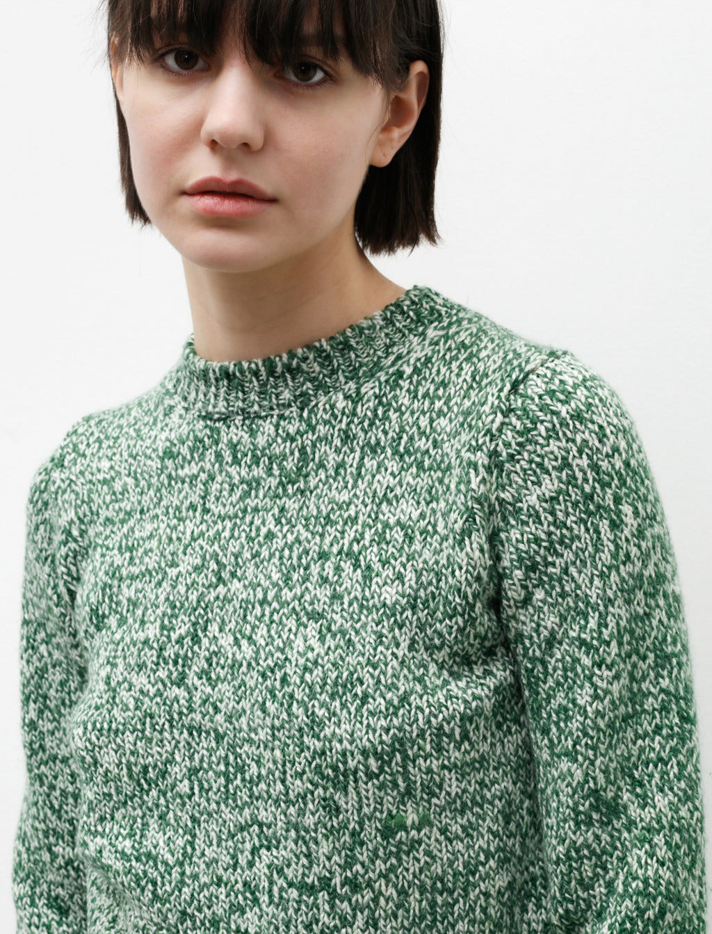 Auralee Silk Wool Camel Mix Short Pullover Green – Neighbour