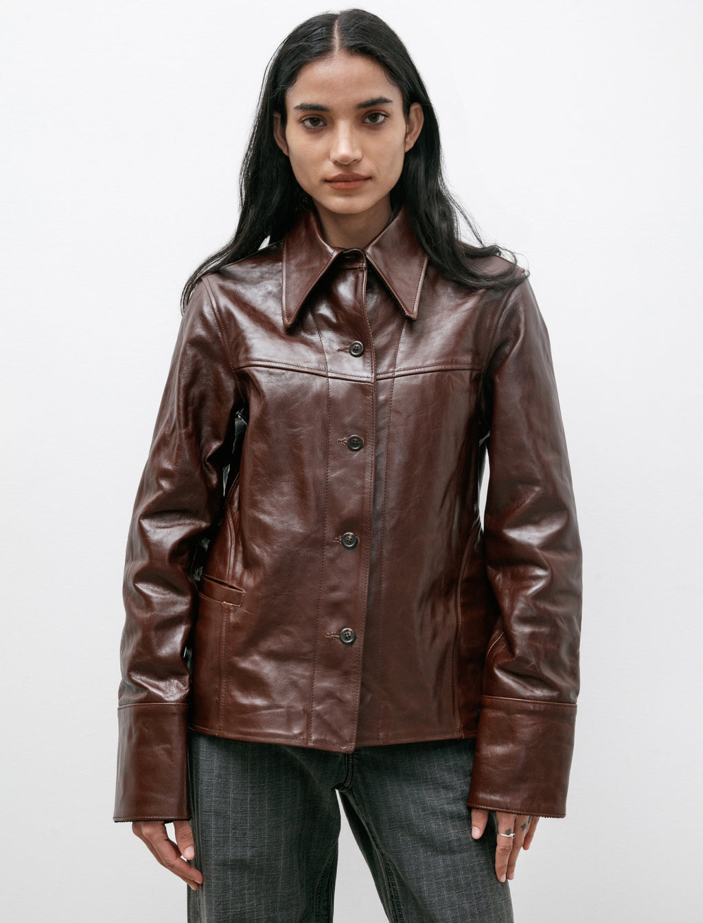 Our Legacy Verve Jacket True Dye Tuscan Brown Leather – Neighbour