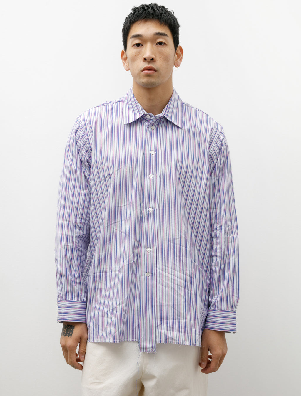 Basic Shirt Shirting Purple Stripe