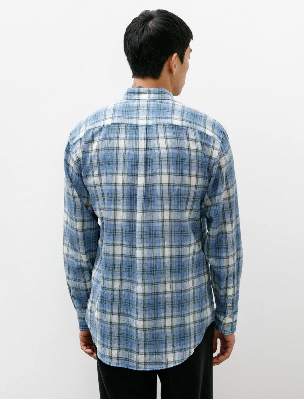 Auralee Super Light Wool Check Shirt Blue Beige – Neighbour