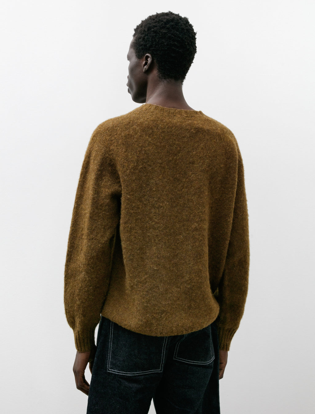 Neighbour Pure New Wool Shaggy Sweater Dark Olive