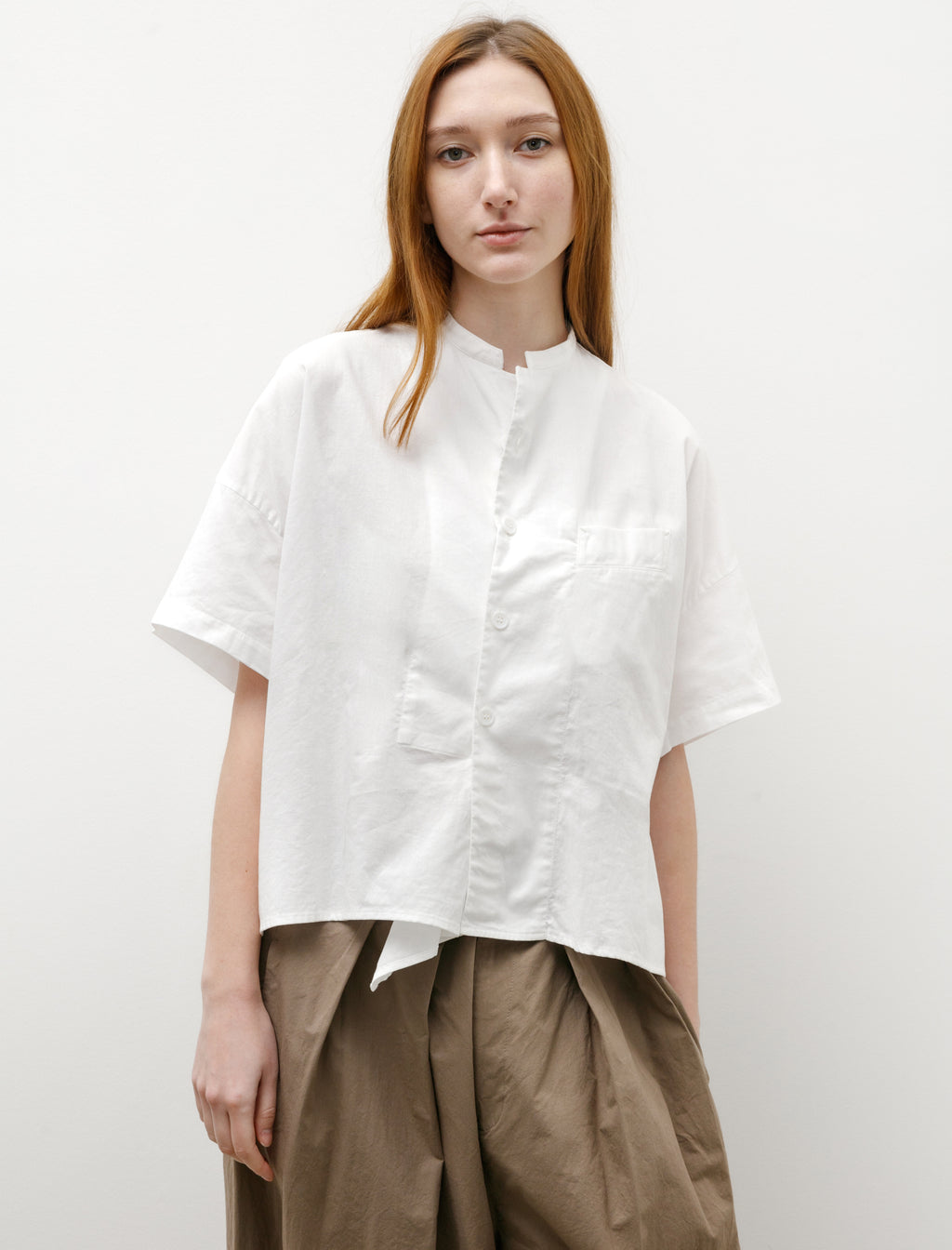 Half Sleeve Box Shirt White