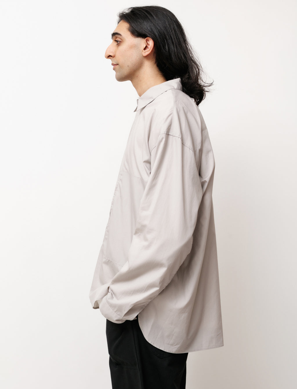 Polyploid Shirt Jacket C Cotton Pale Grey – Neighbour