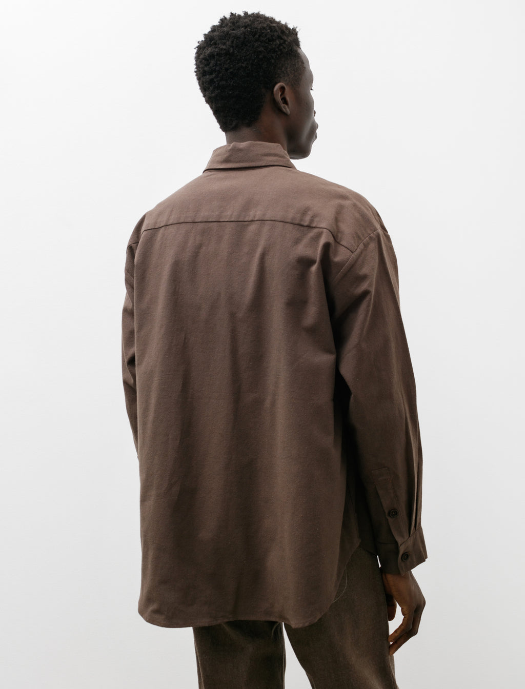 Evan Kinori Big Shirt Two Yarn Dyed Cotton Brown – Neighbour