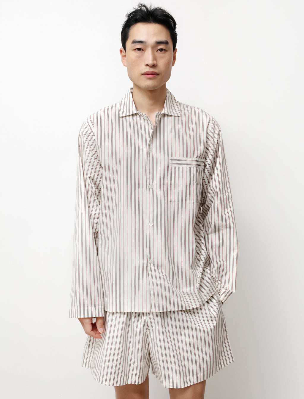 Tekla Poplin Pyjama Shirt Hopper Stripes – Neighbour