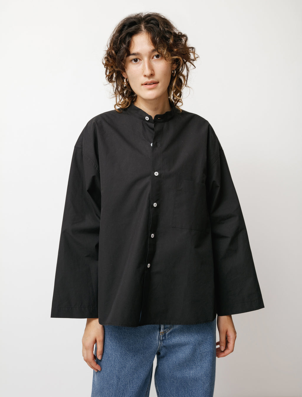 Japanese Dry Cotton Pyjama Shirt Black