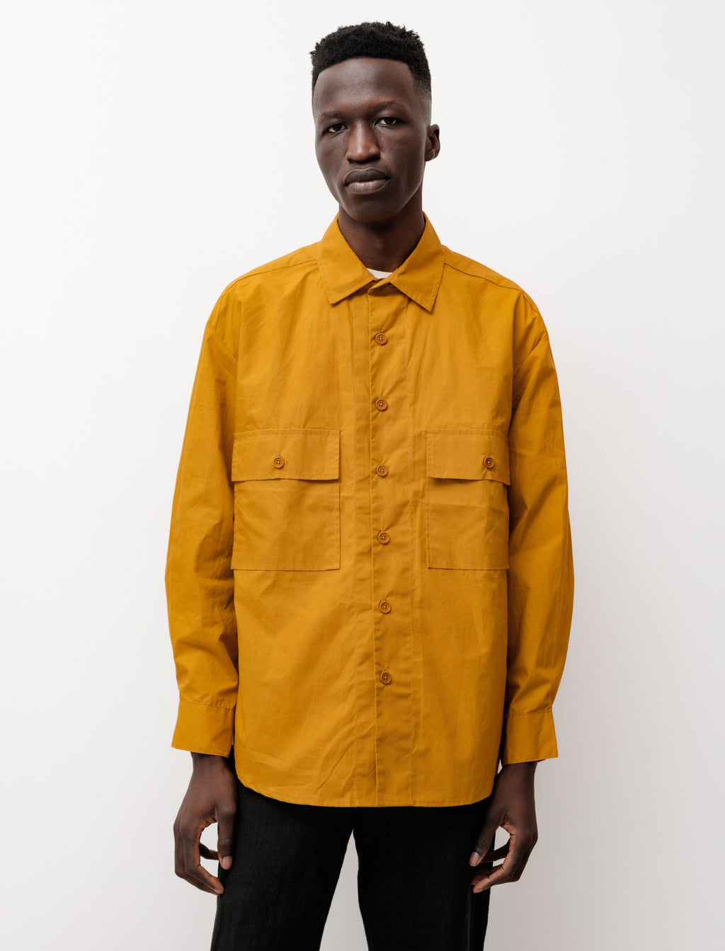 Evan Kinori Big Shirt British Waxed Cotton Yellow – Neighbour