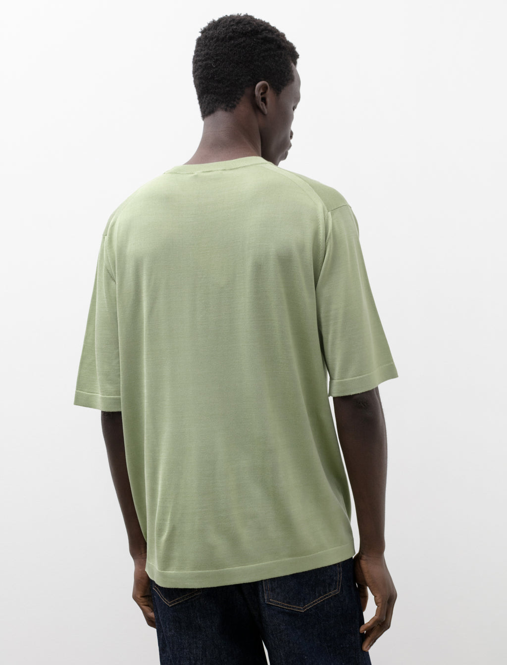 Auralee Super High Gauge Washable Silk Tee Light Green