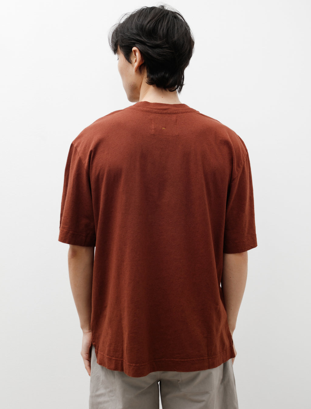 MHL Simple T-Shirt Cotton Linen Burnt Sienna