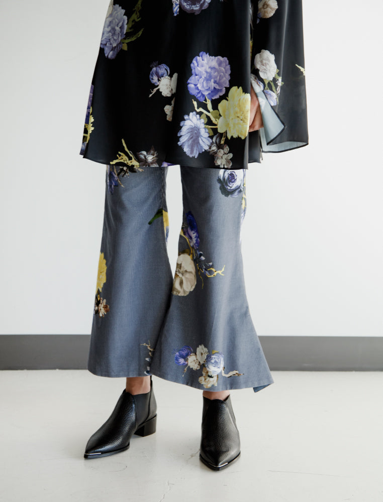 Aesthetic Wide Floral Cord Pants