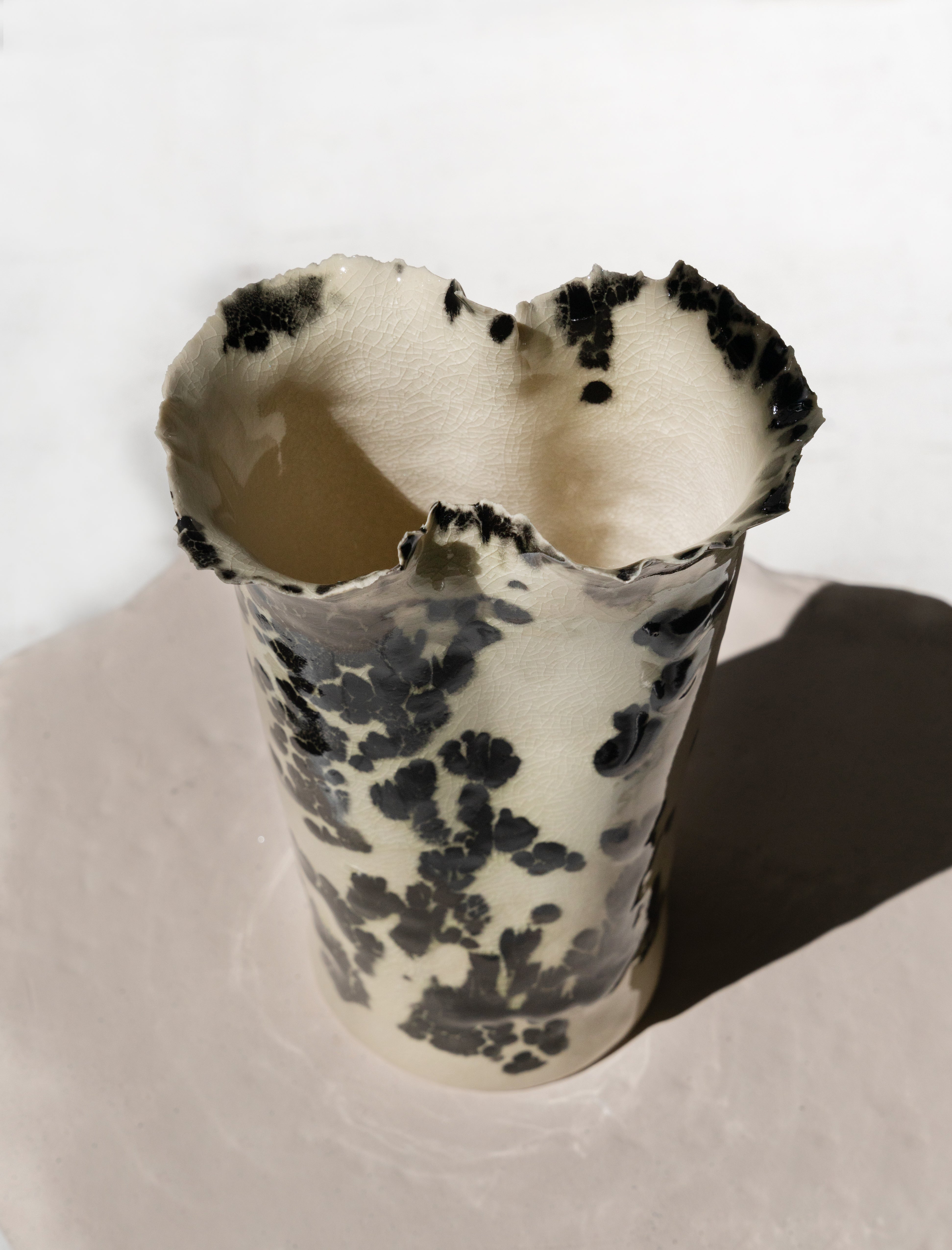 Nathalee Paolinelli Cylinder Vase Black Terrazzo