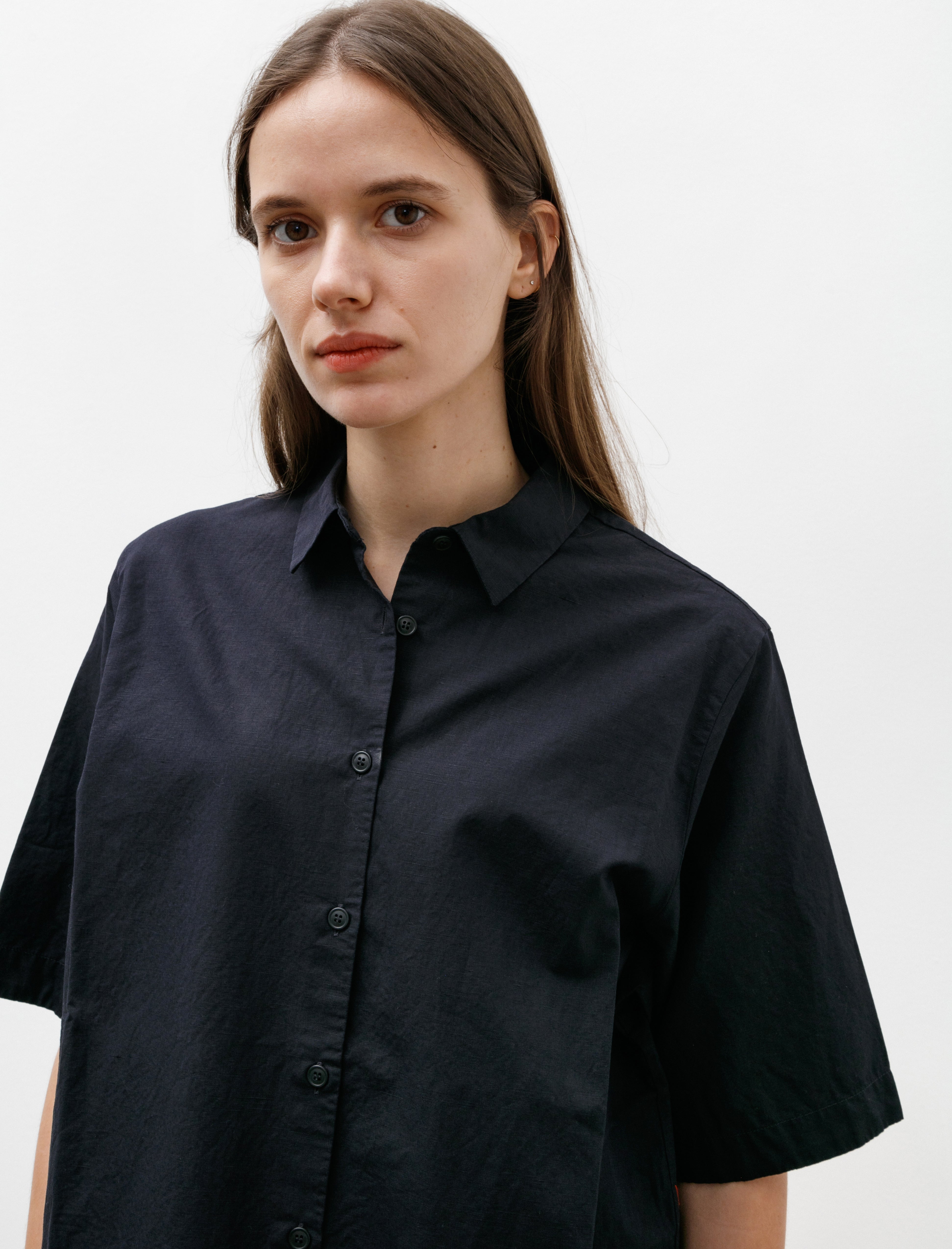 Casey Casey Atolless Shirt Lin Cot Navy