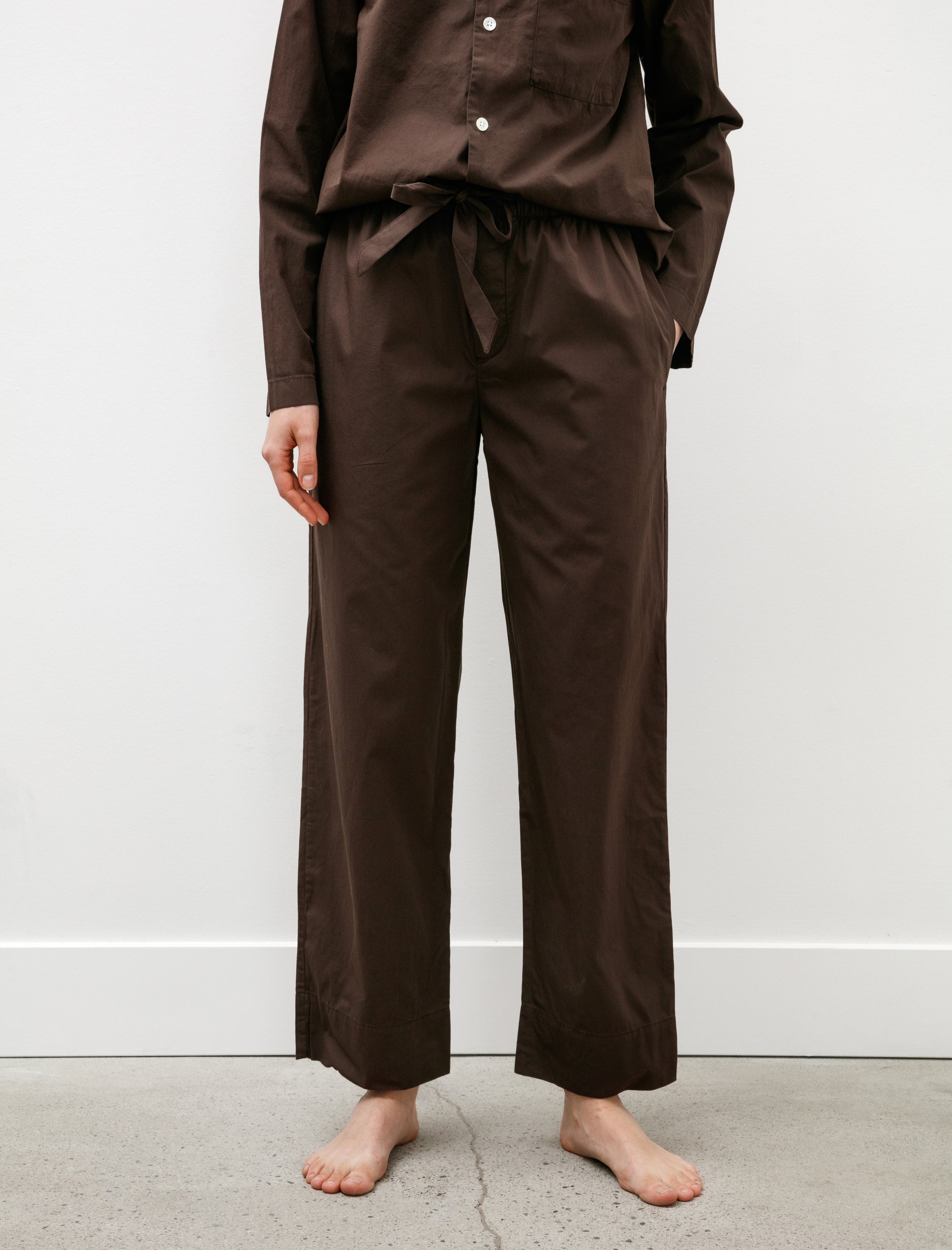 Tekla Poplin Pyjama Pants Coffee