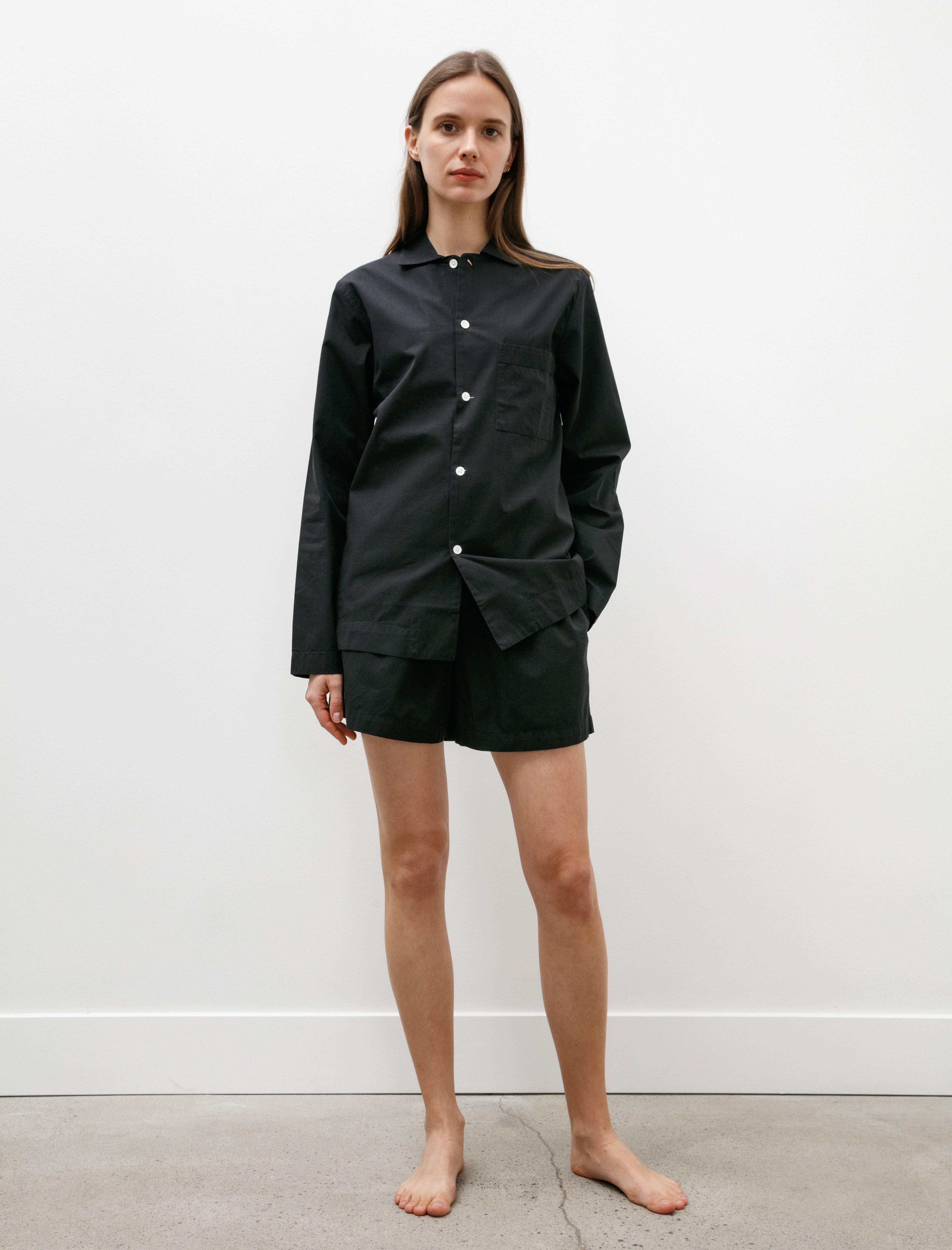 Tekla Poplin Shorts All Black