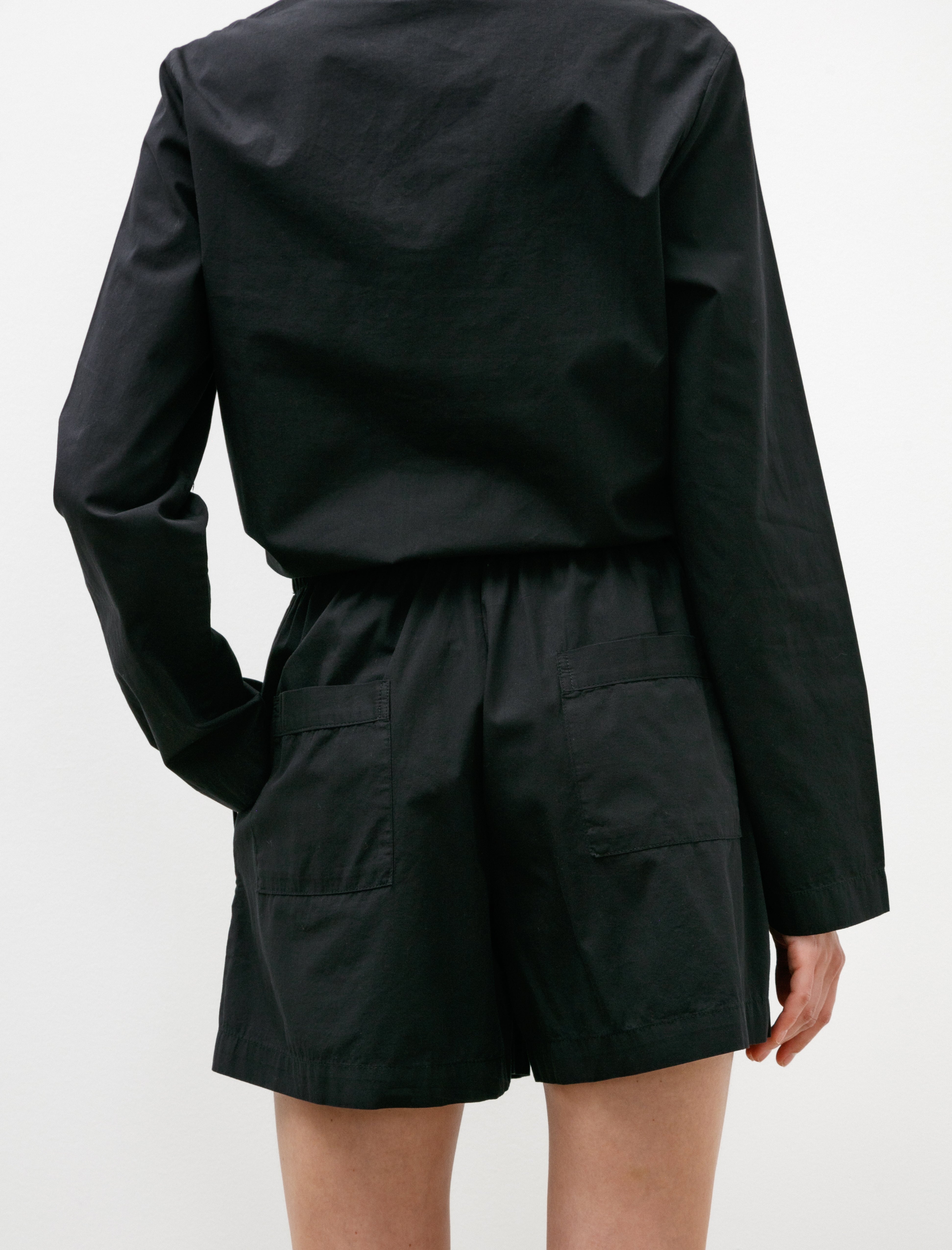 Tekla Poplin Shorts All Black