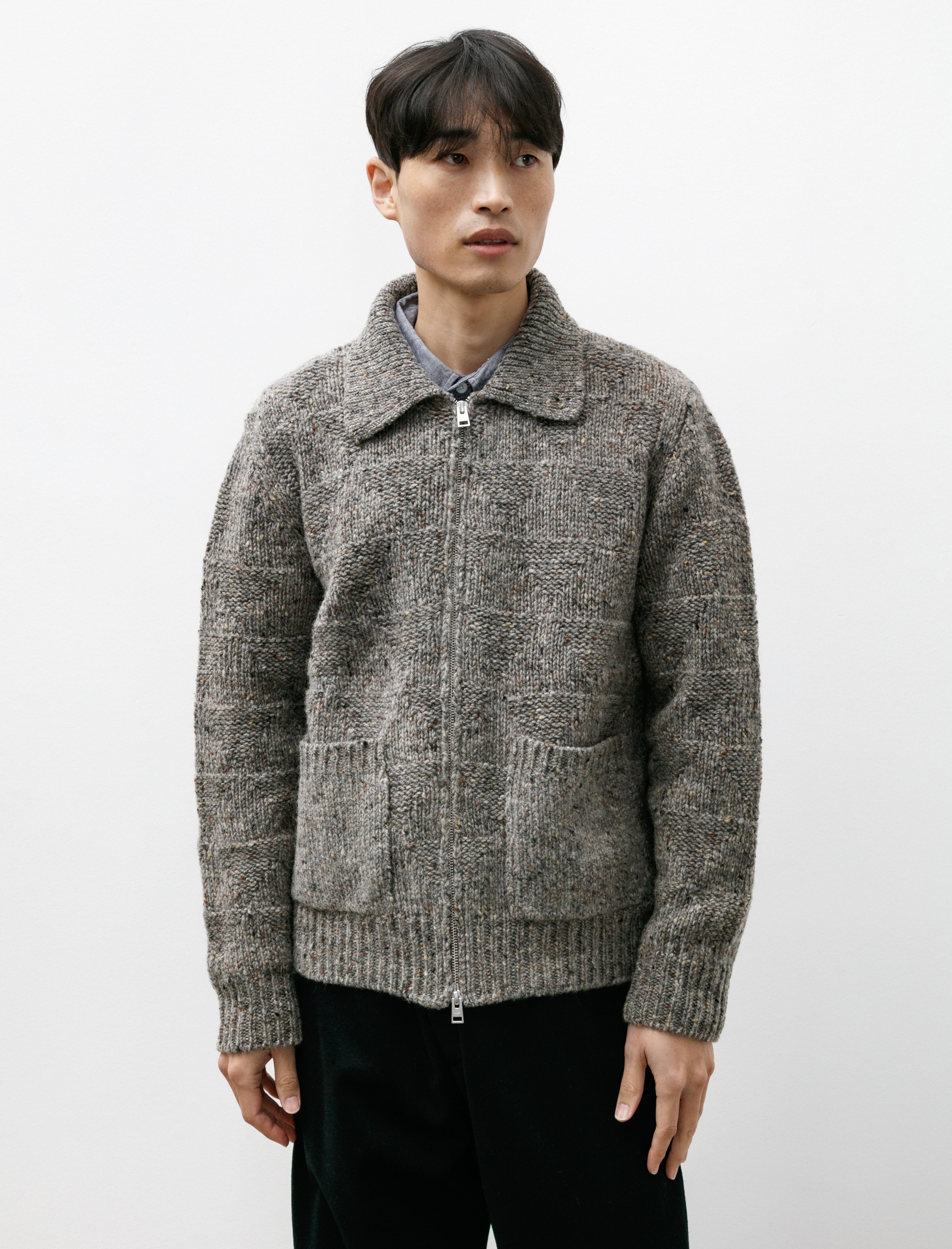 Norse Projects Erik Donegal Diamond Jacket Grey Melange