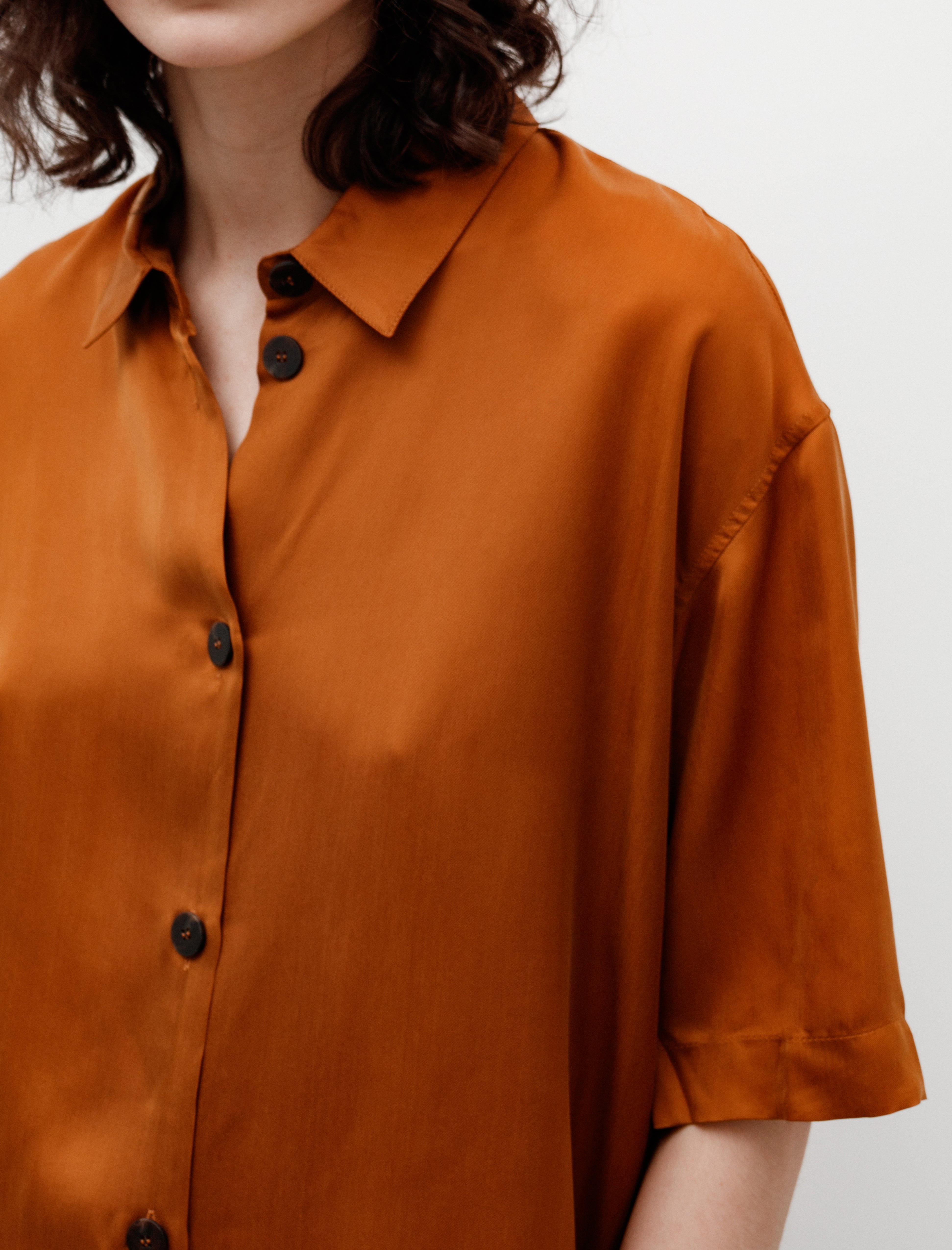 Studio Nicholson Piero Shirt Satin Cupro Amber