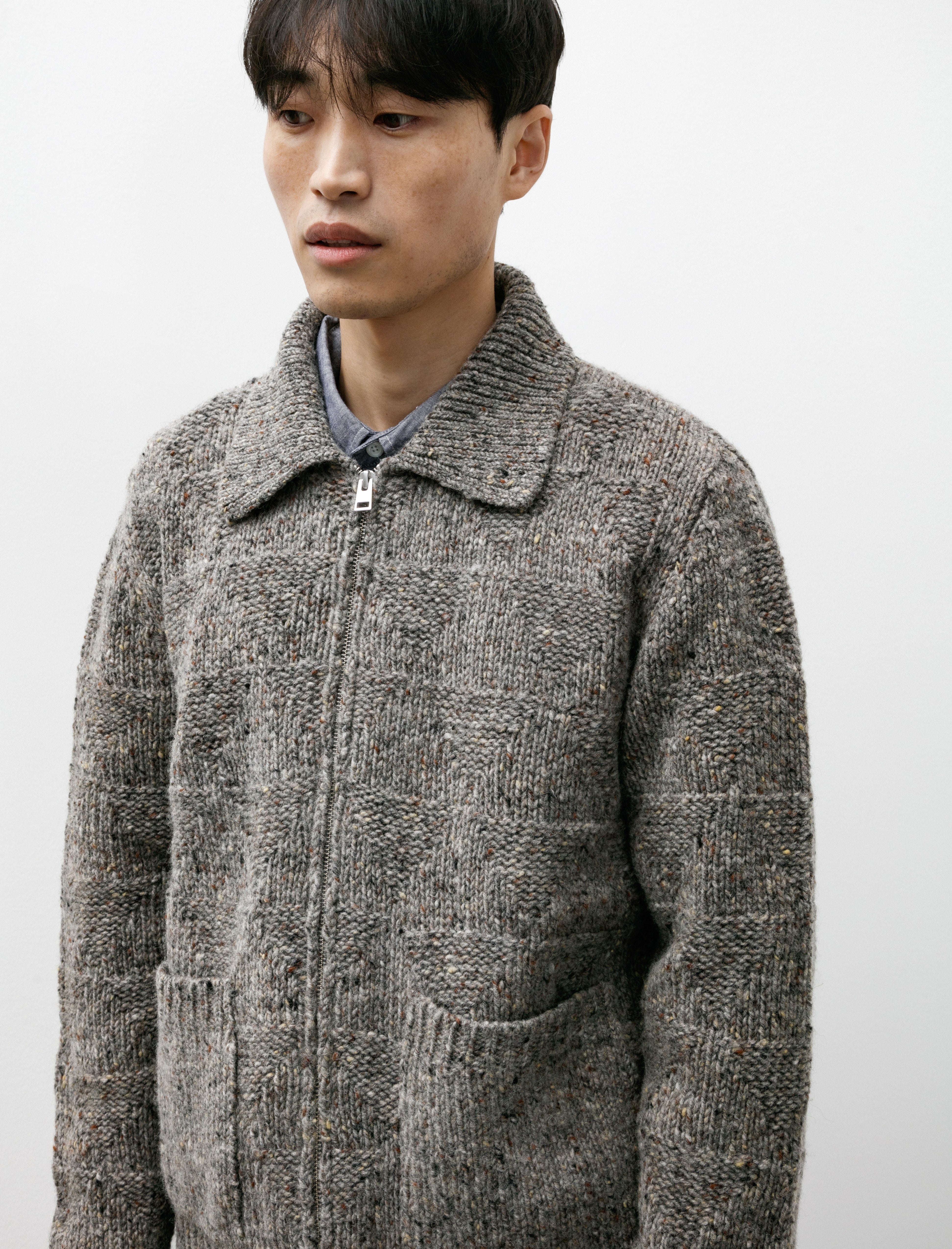 Norse Projects Erik Donegal Diamond Jacket Grey Melange