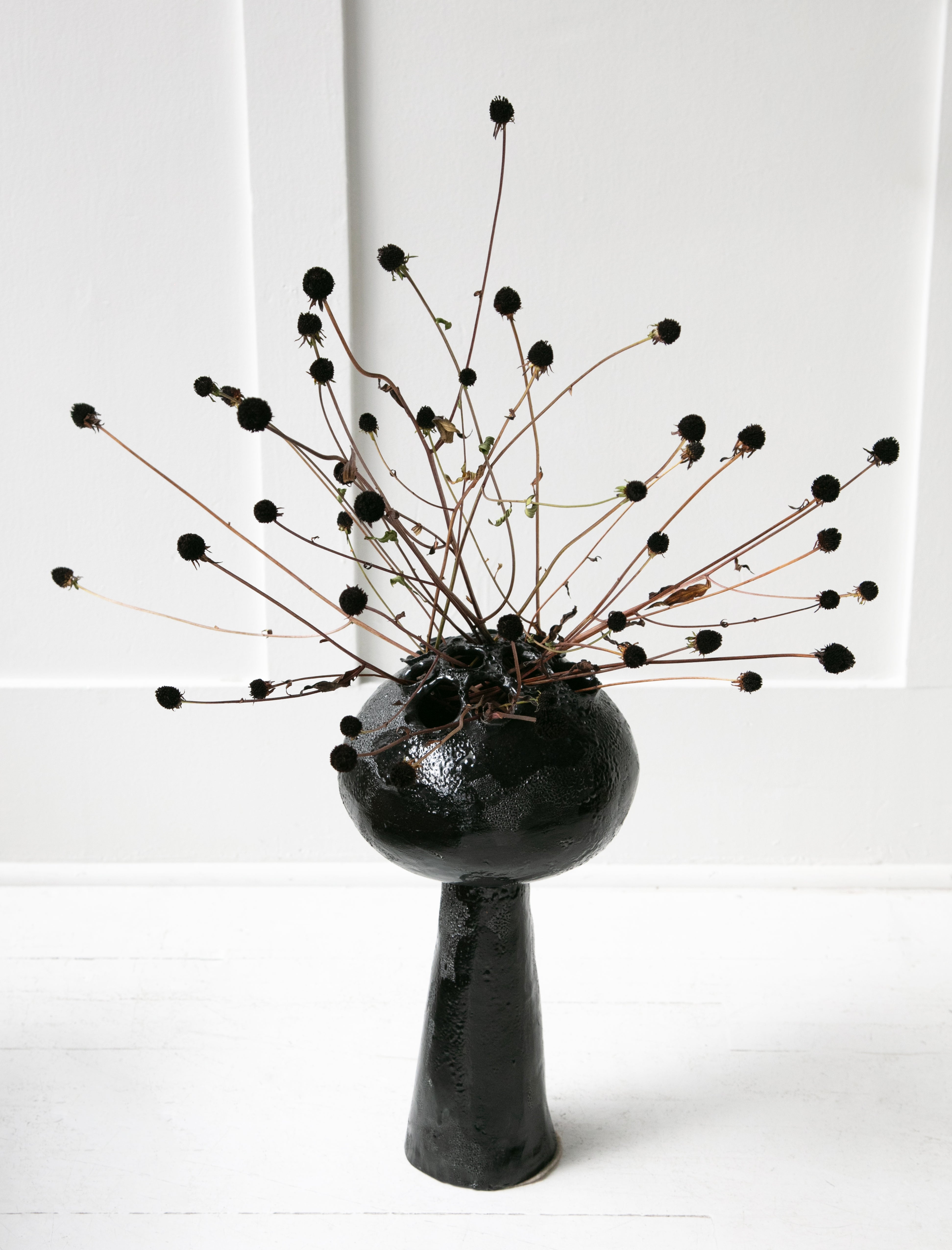 Nathalee Paolinelli Torn Orb Tower Black Gloss Black Lichen