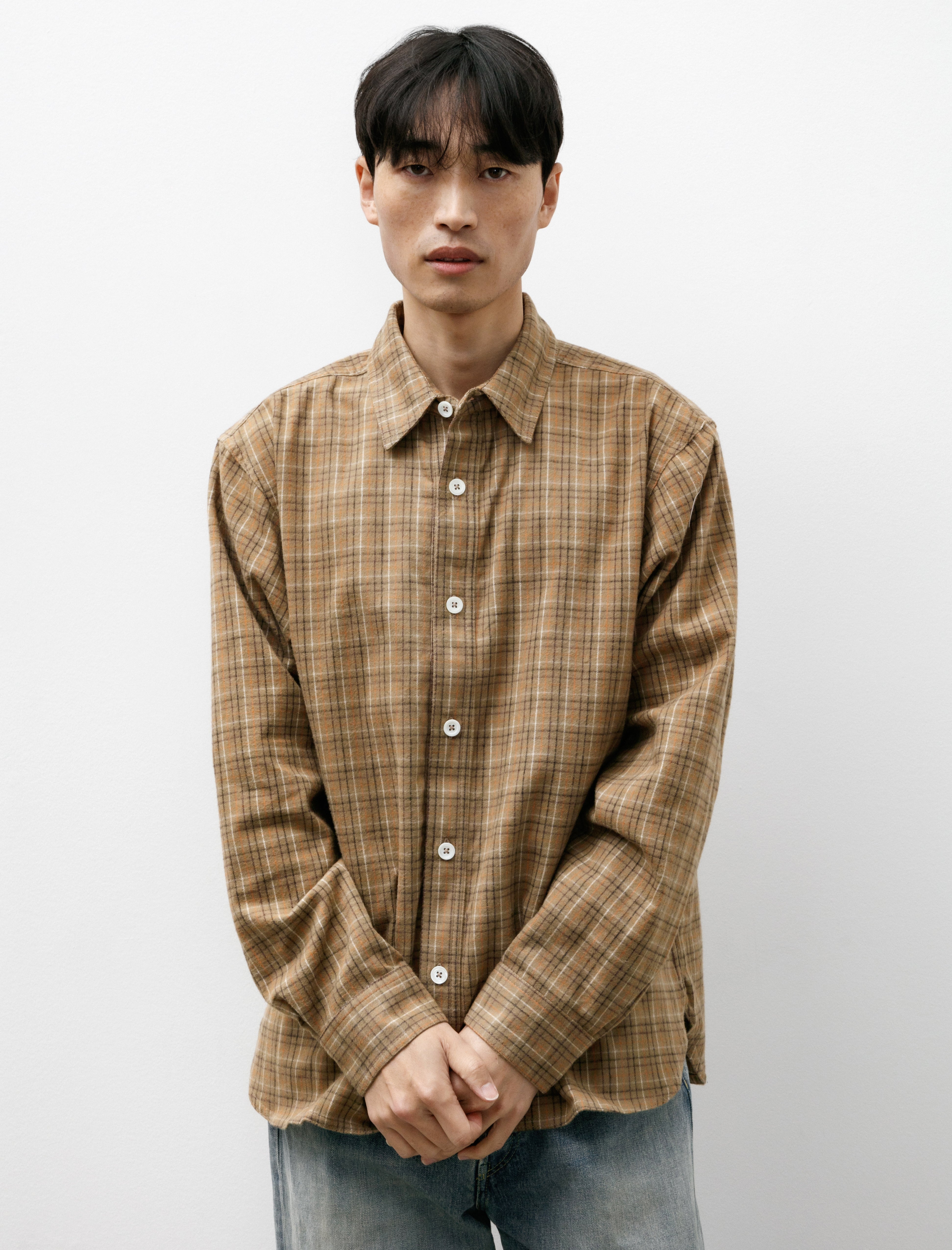 Howlin' Afterthoughts Shirt Brushed Check Camel