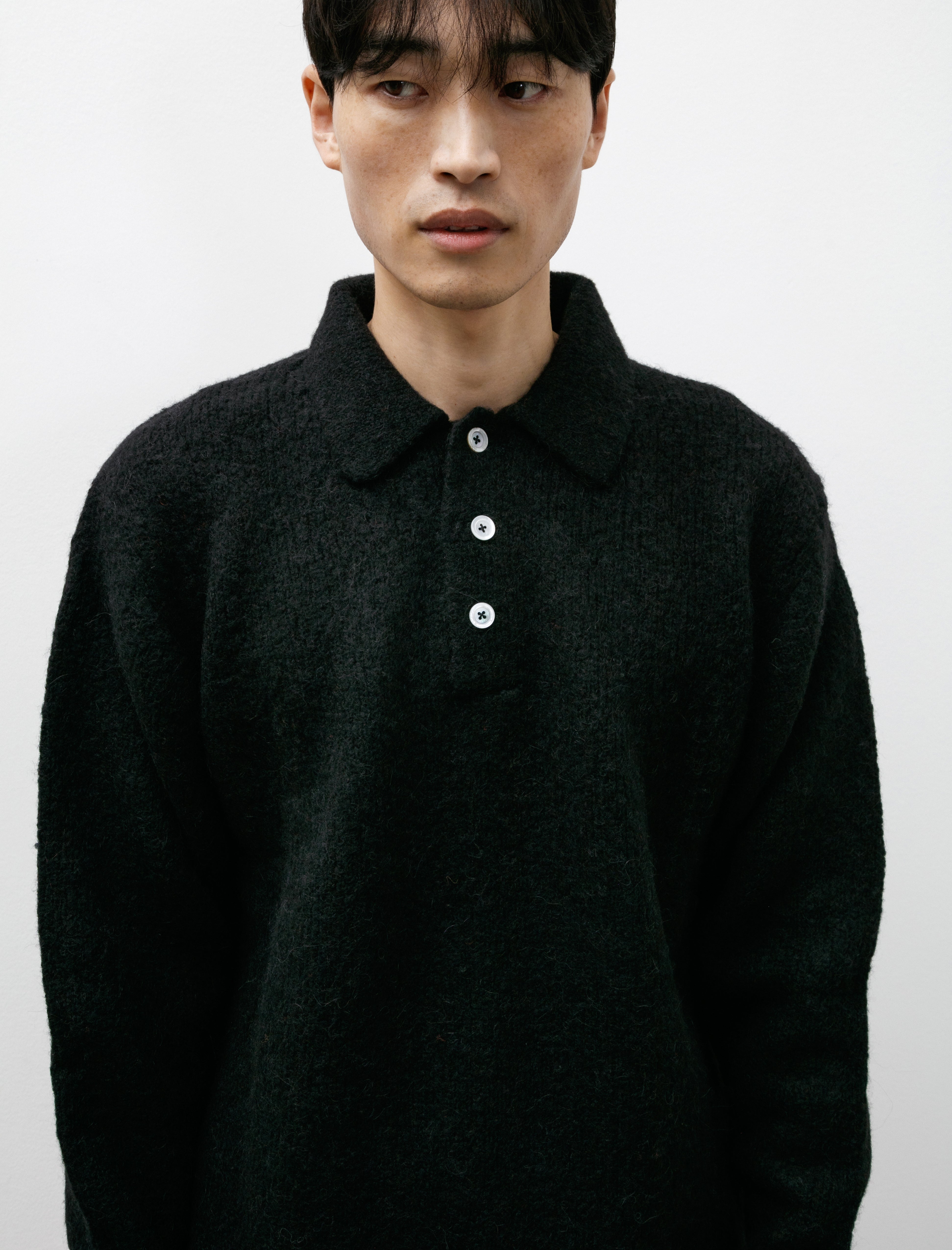 Norse Projects Rasmus Relaxed Brushed Polo Black