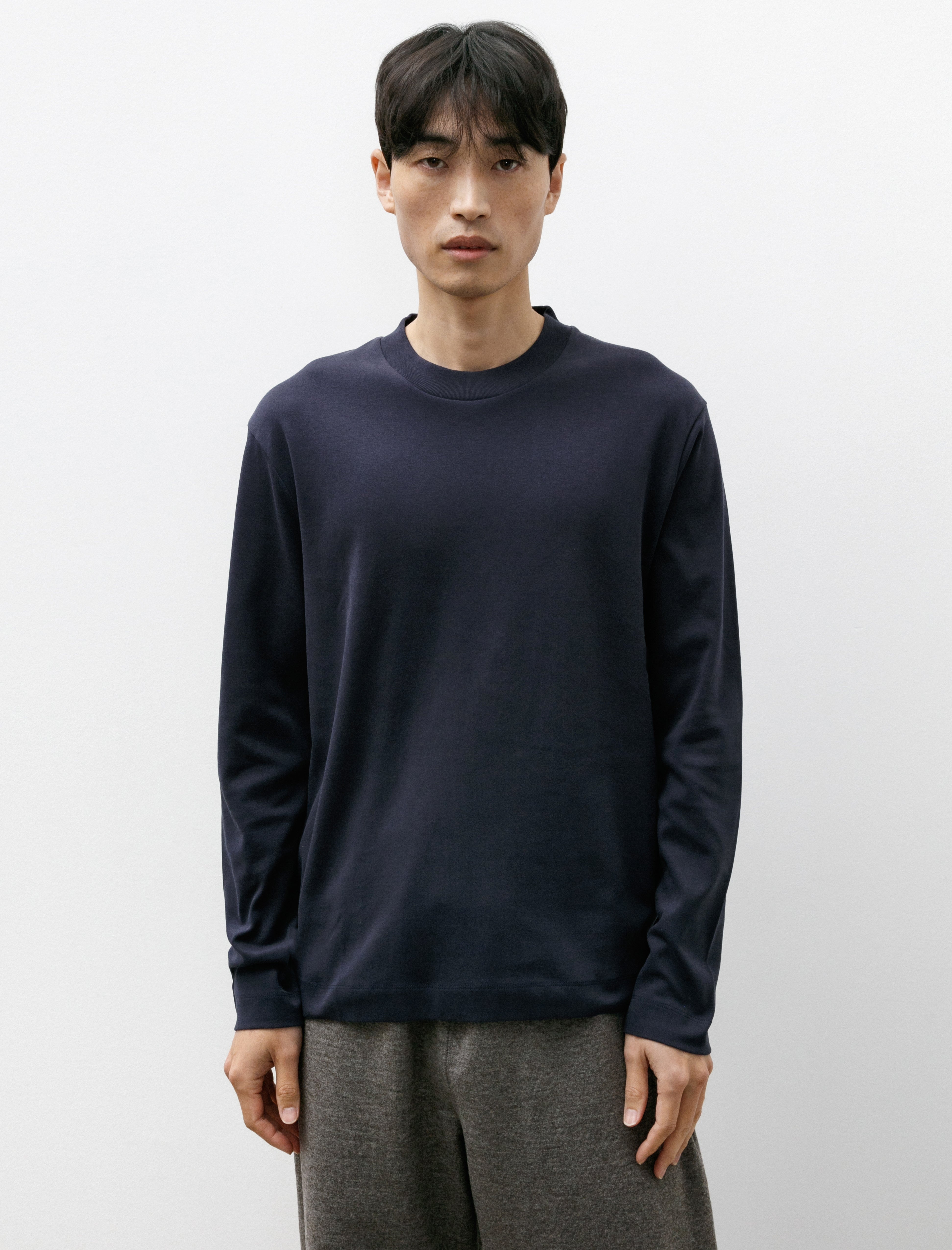 Sunspel Heavyweight LS T-Shirt Navy