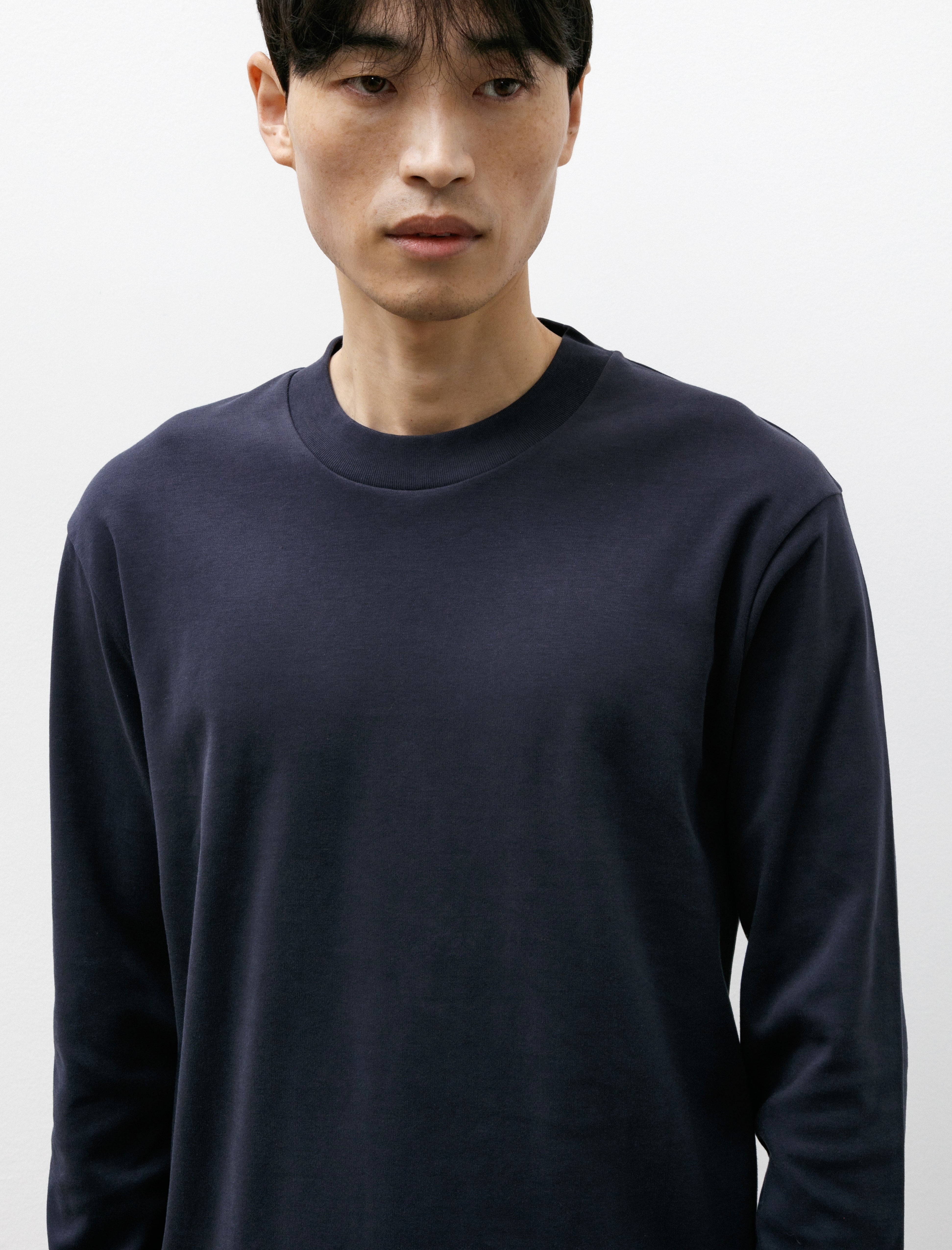 Sunspel Heavyweight LS T-Shirt Navy