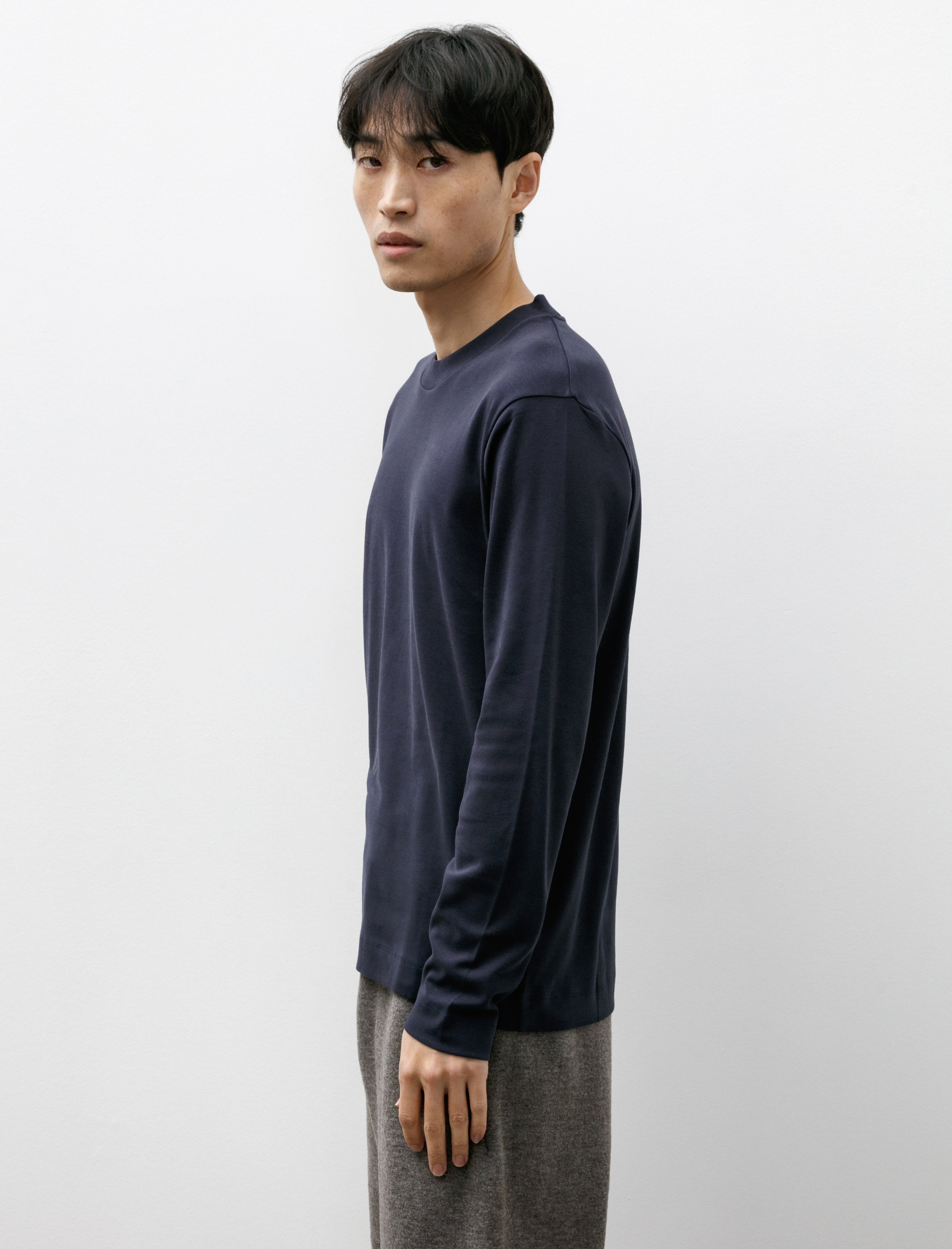 Sunspel Heavyweight LS T-Shirt Navy