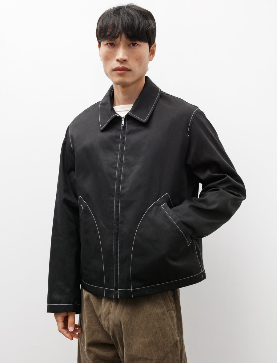Site Jacket Contrast Stitch Gabardine Black