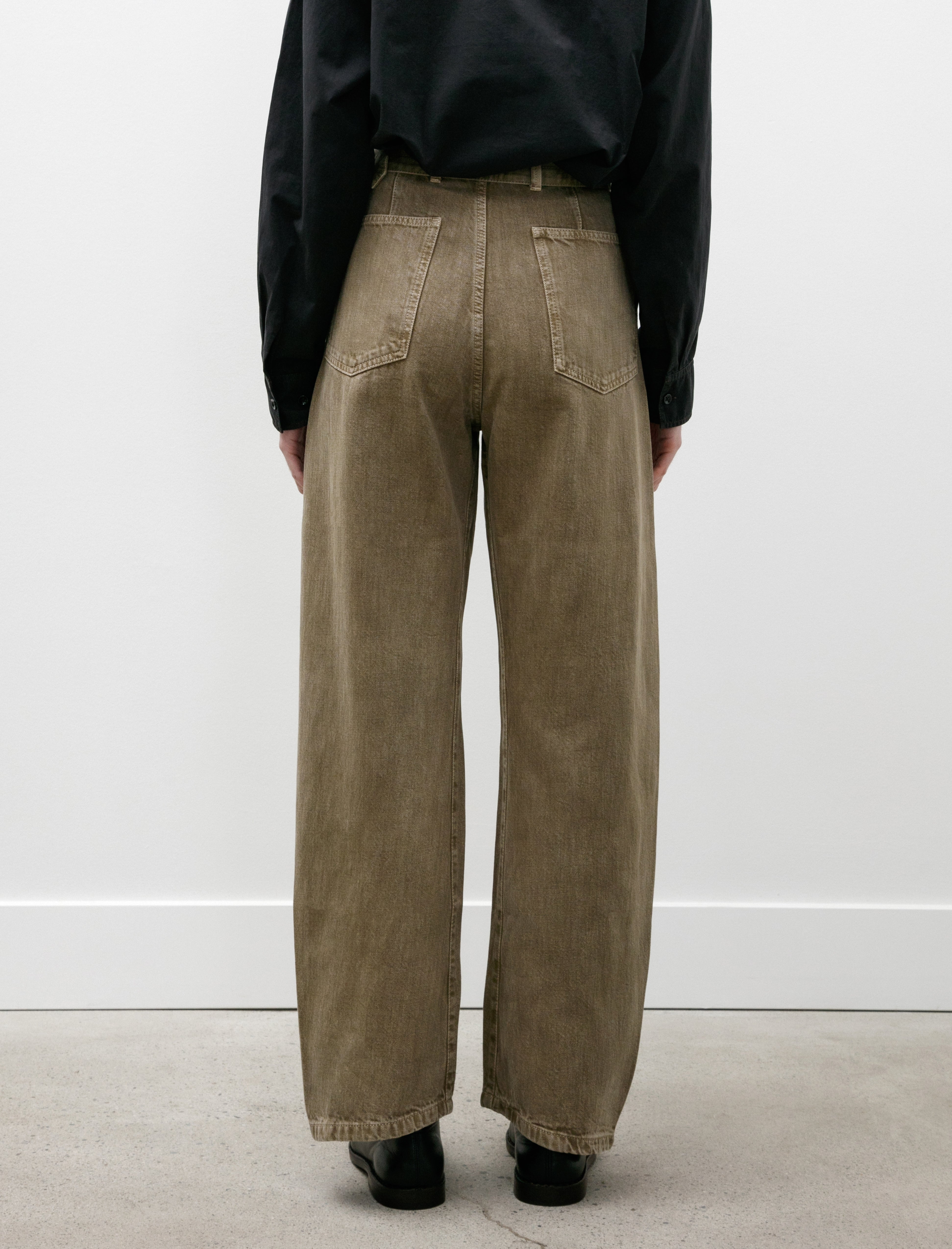 Lemaire Twisted Belted Pants Denim Snow Olive