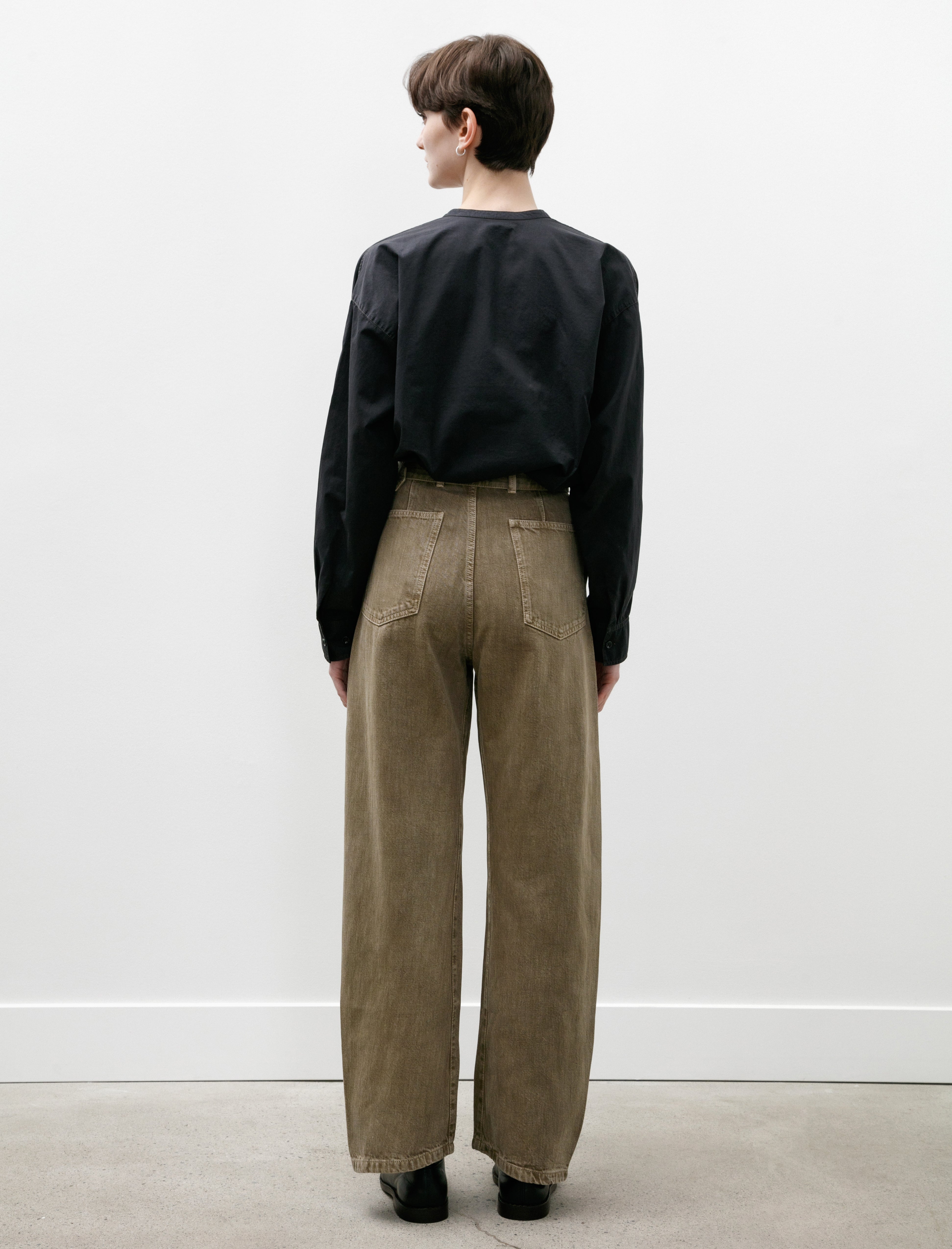 Lemaire Twisted Belted Pants Denim Snow Olive