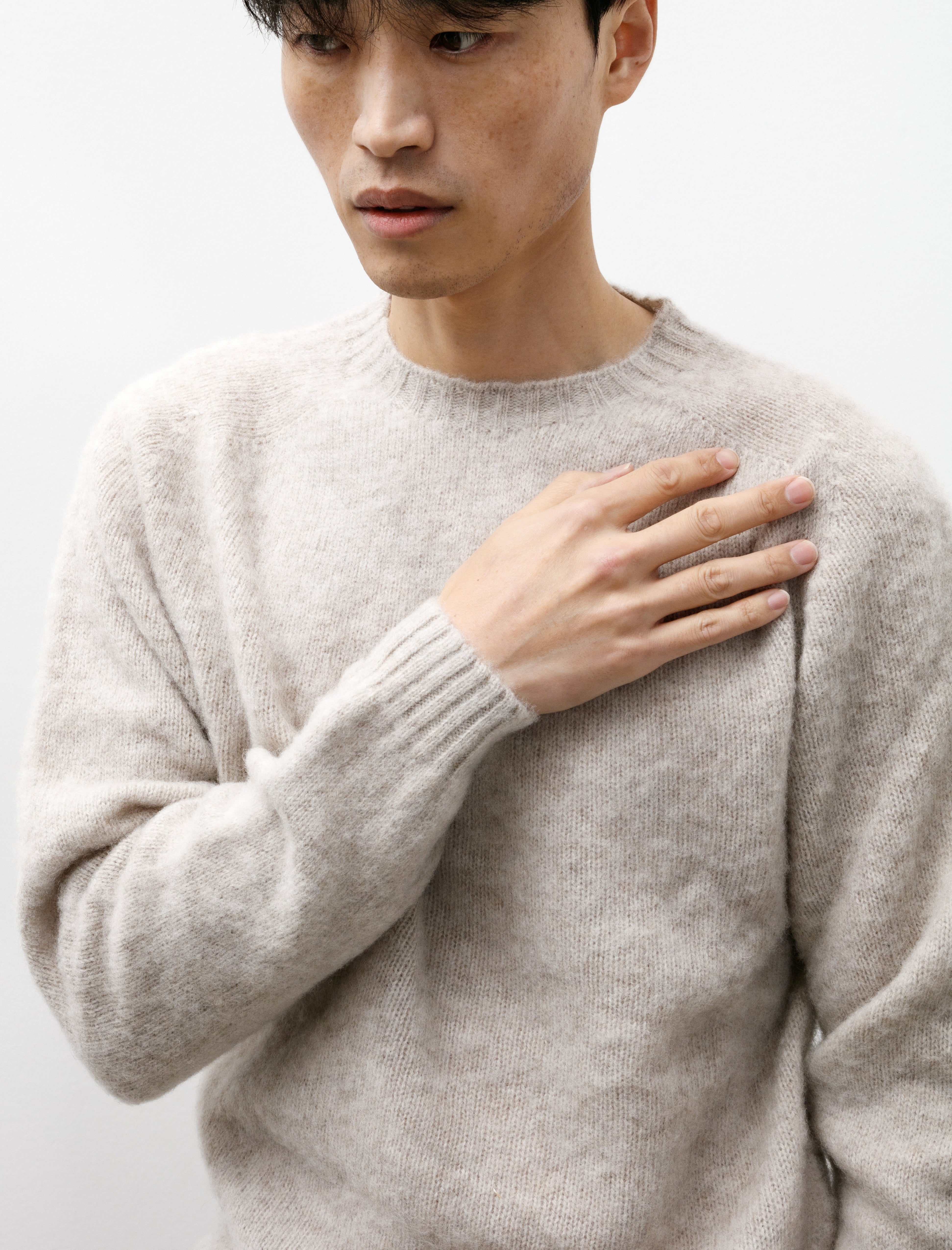 Norse Projects Birnir Brushed Lambswool Sweater Oatmeal