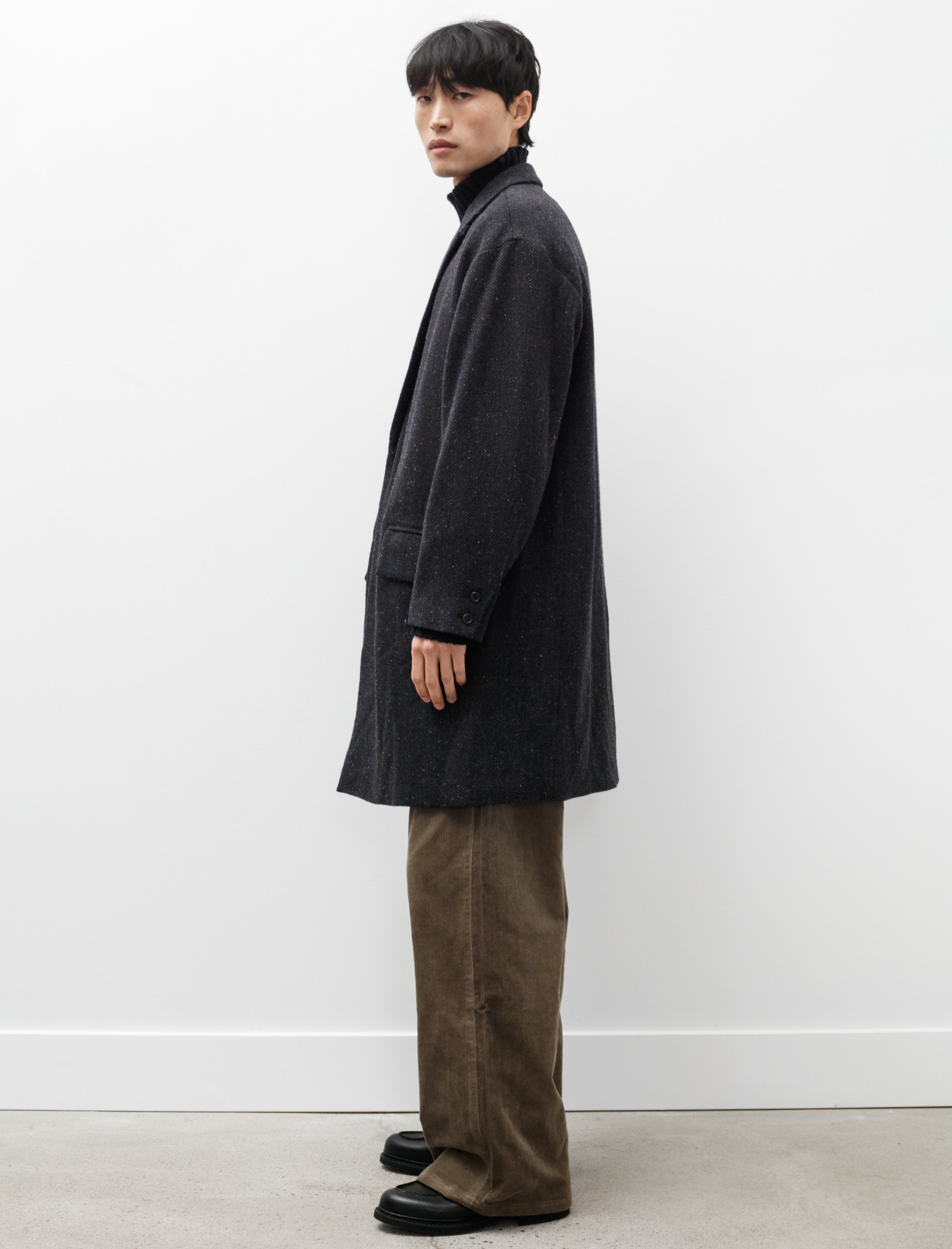 Polyploid Caban Coat B Dark Charcoal Wool