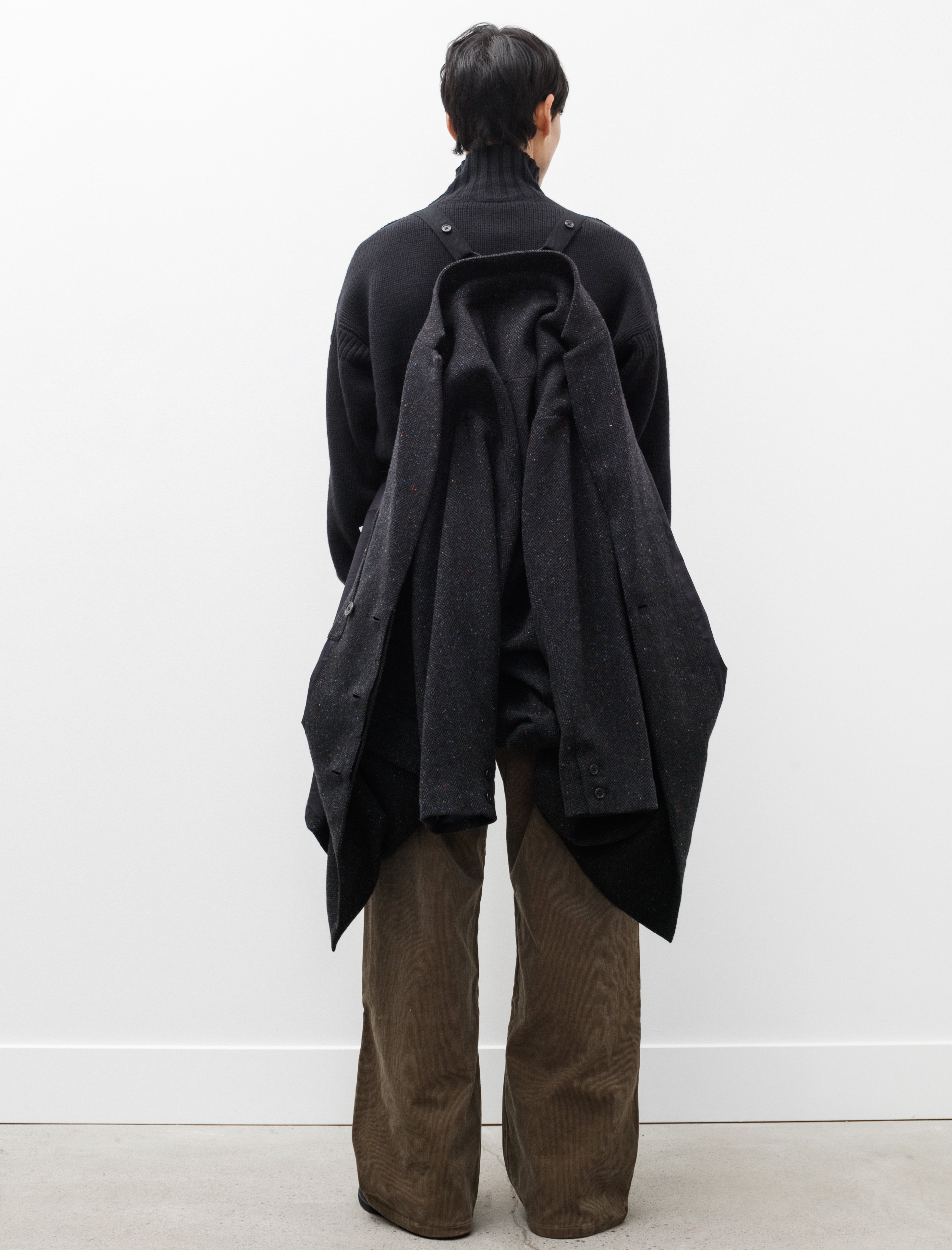 Polyploid Caban Coat B Dark Charcoal Wool