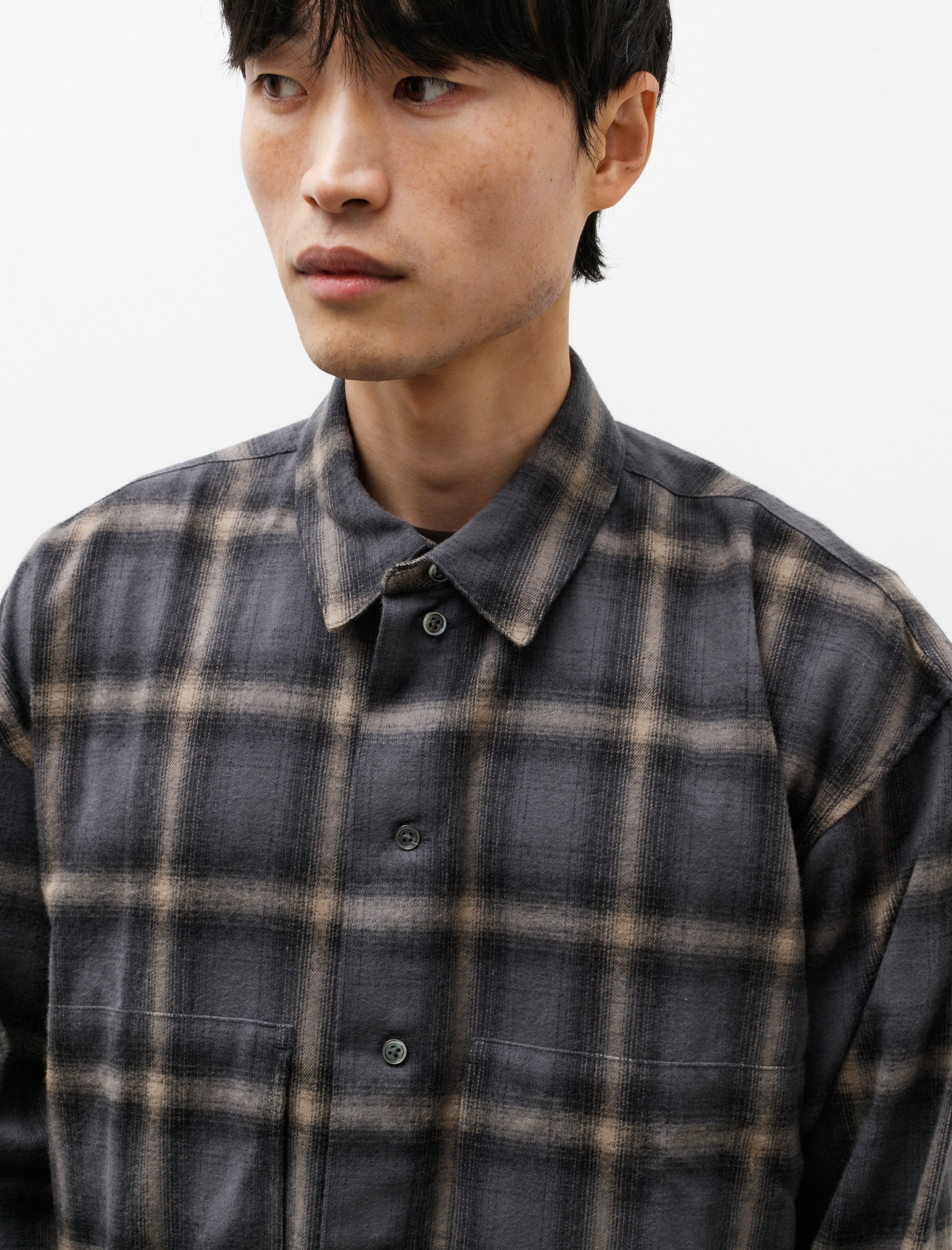 Shirt Jacket B Charcoal Check