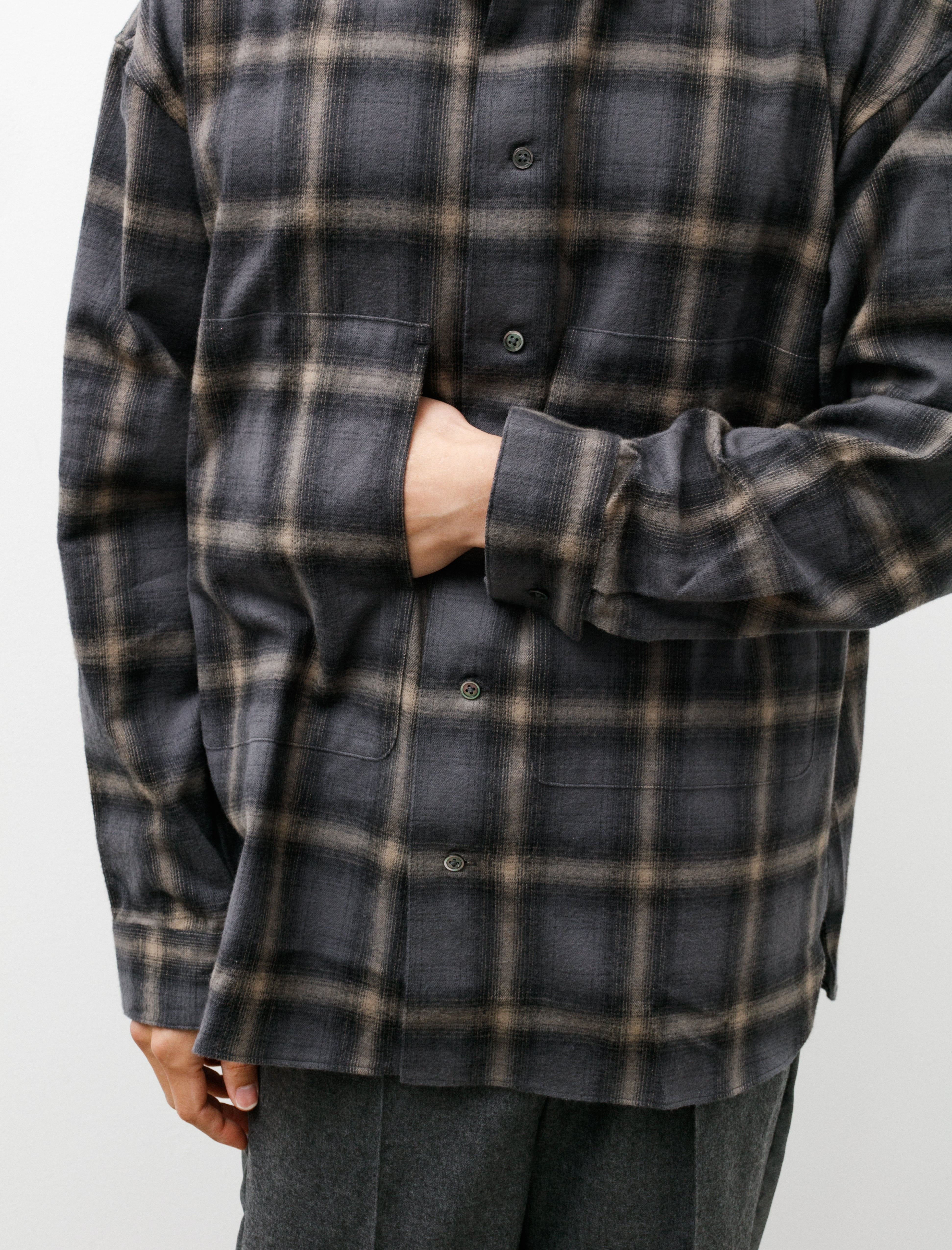 Shirt Jacket B Charcoal Check