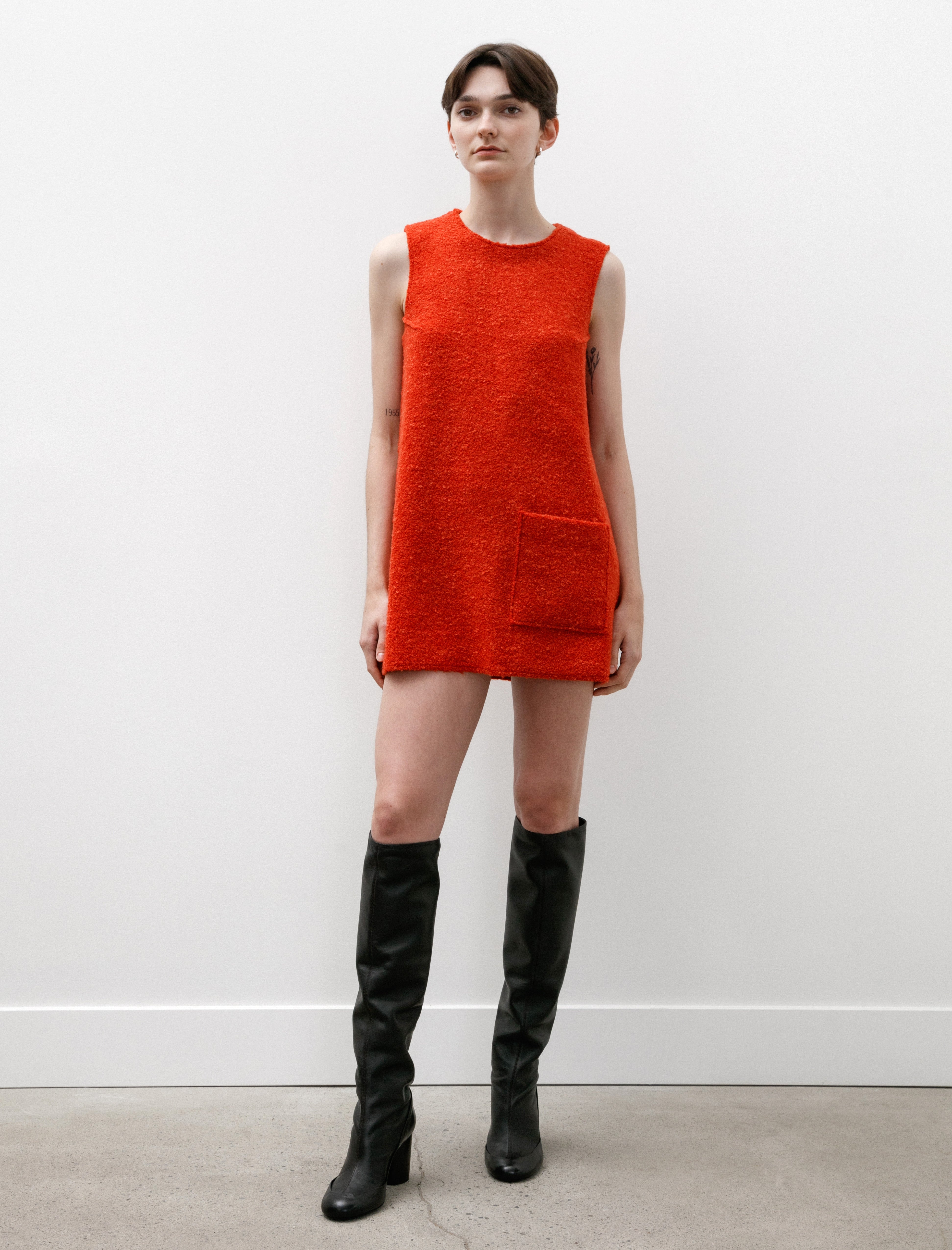 Eleph Bouclé Mini Dress Red