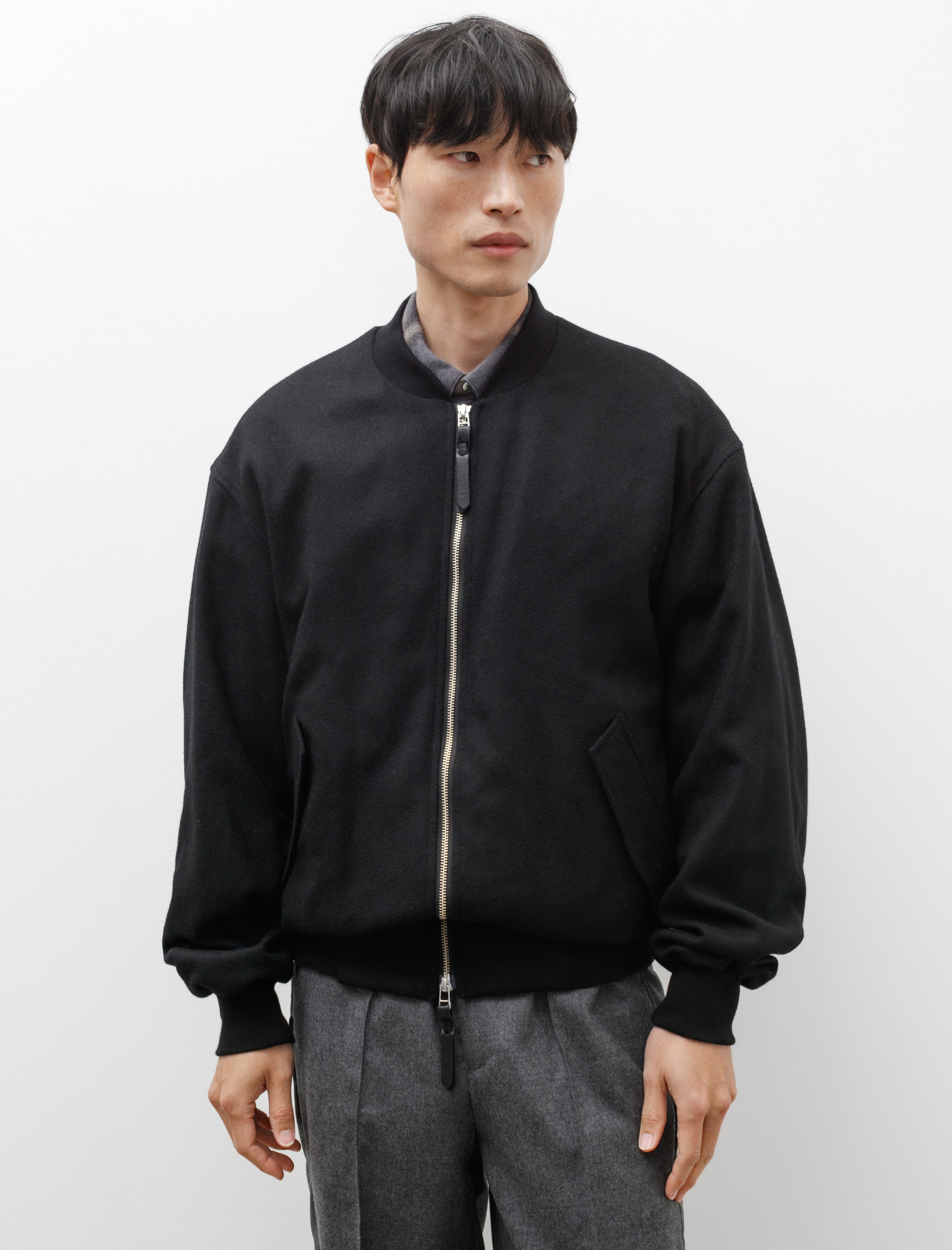 Polyploid Flight Jacket C Black Wool