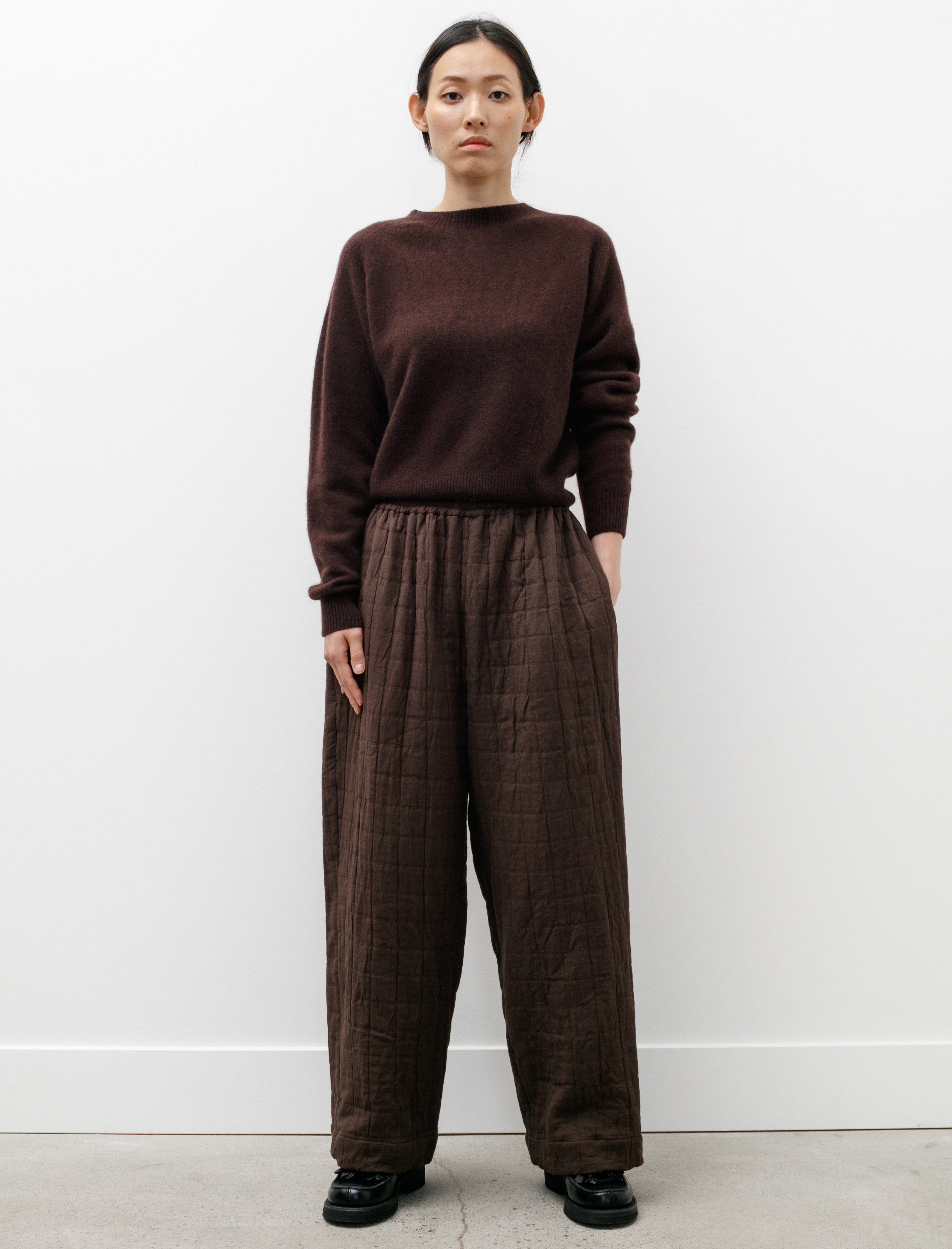 Cawley Luna Trousers Linen/Jacquard Cocoa/Blue