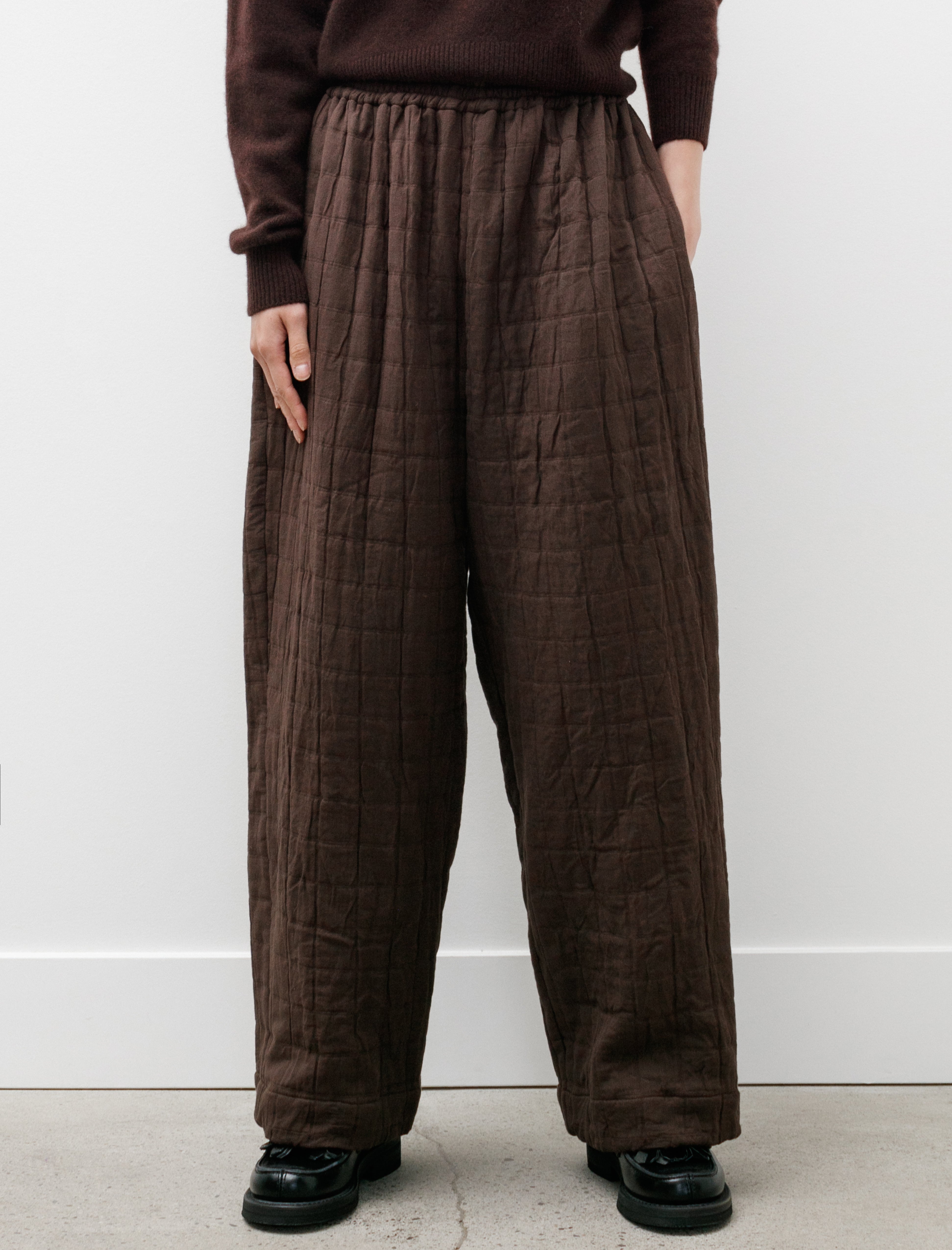 Cawley Luna Trousers Linen/Jacquard Cocoa/Blue