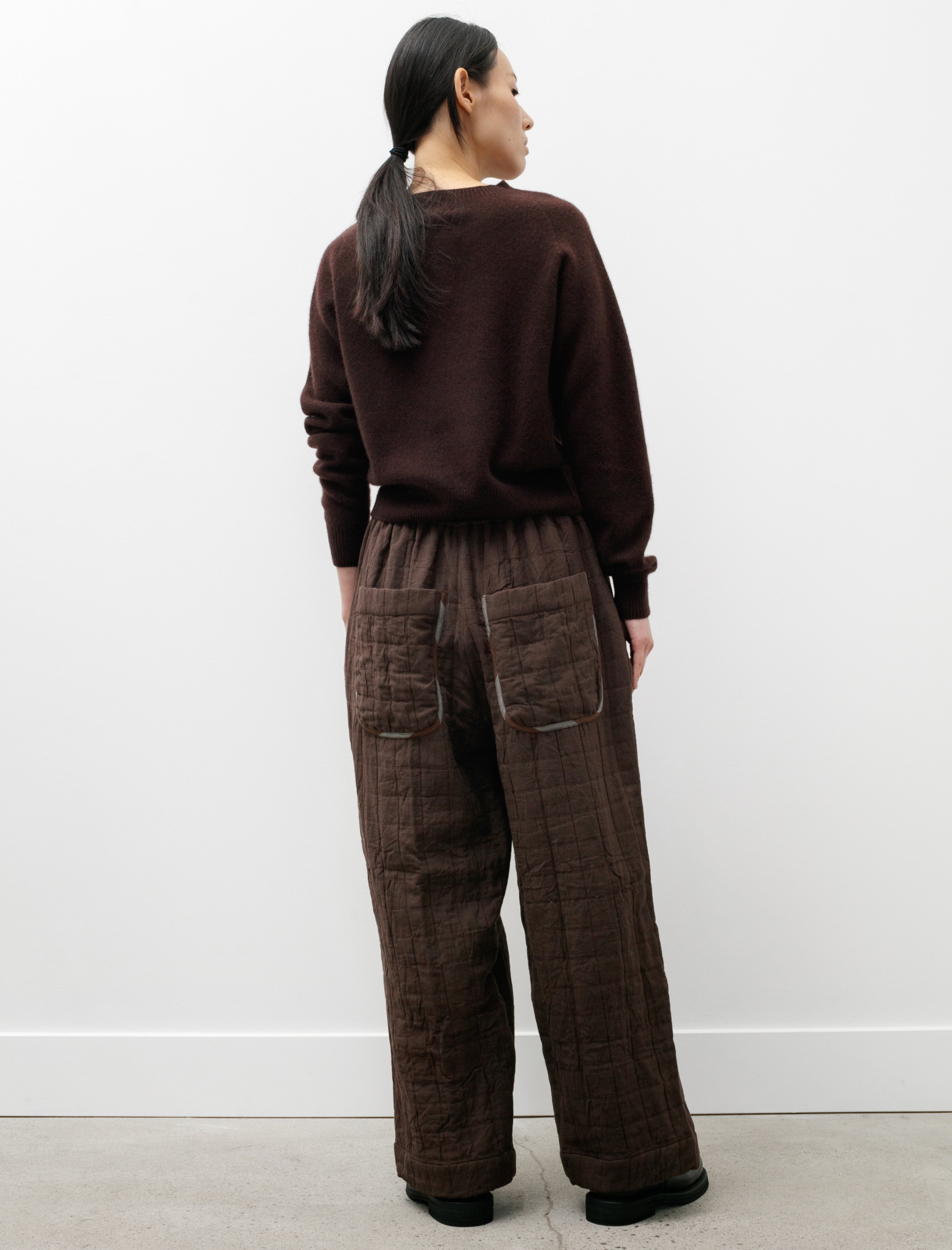 Cawley Luna Trousers Linen/Jacquard Cocoa/Blue