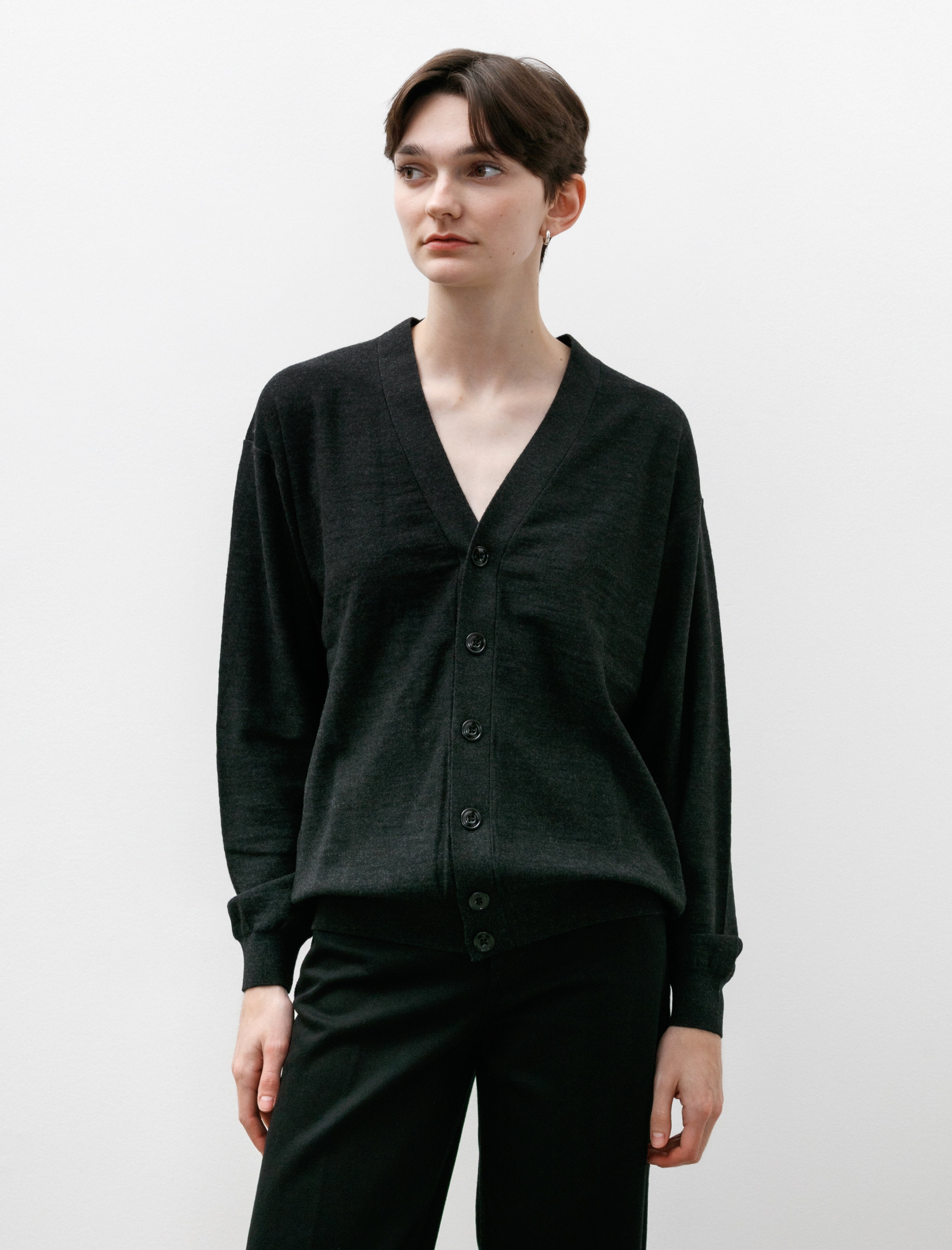 Lemaire Relaxed Twisted Cardigan Anthracite