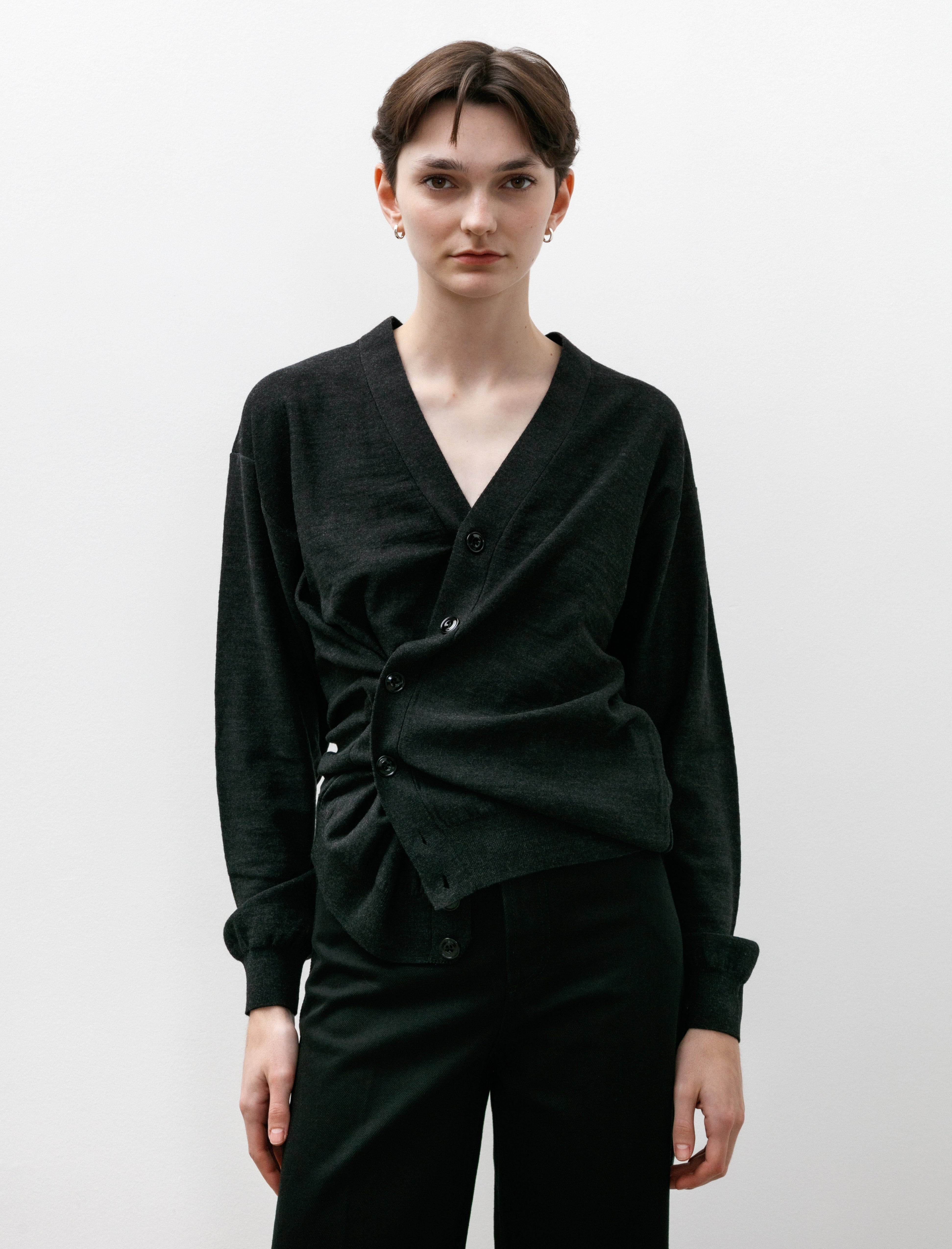 Lemaire Relaxed Twisted Cardigan Anthracite